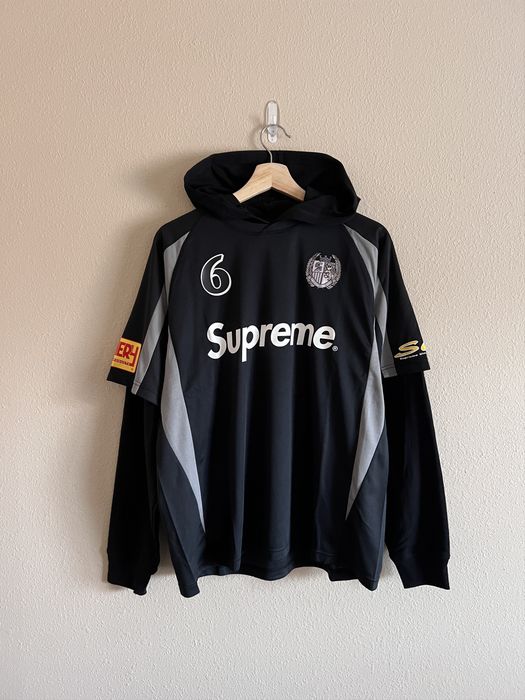 Supreme Supreme Hooded Soccer Jersey in Black | Grailed