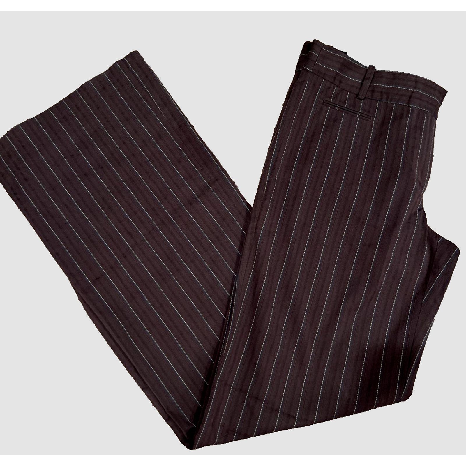 Bcbgmaxazria BCBGMAXAZARIA Black w/Pinstripe Wide Leg Zip Camilla Pant 2 Size 26" / US 2 / IT 38 - 11 Thumbnail
