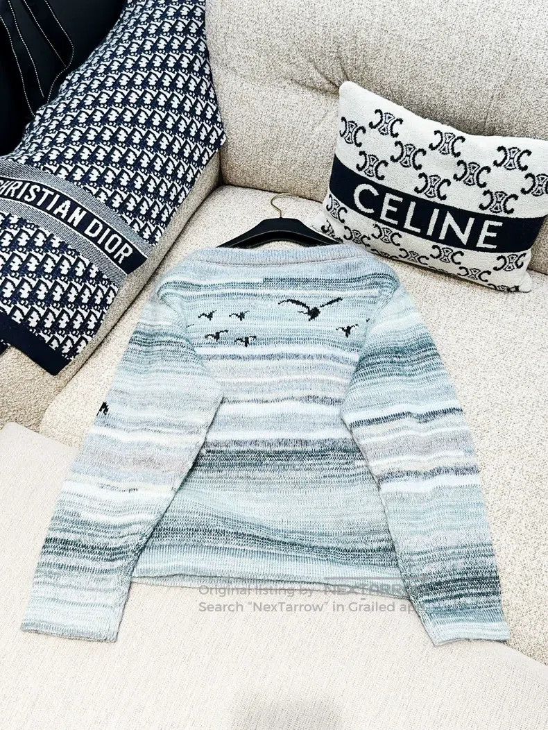 Chanel Chanel 24K gray cashmere bird seascape pattern knitted one Size XXS / US 00 / IT 34 - 3 Thumbnail