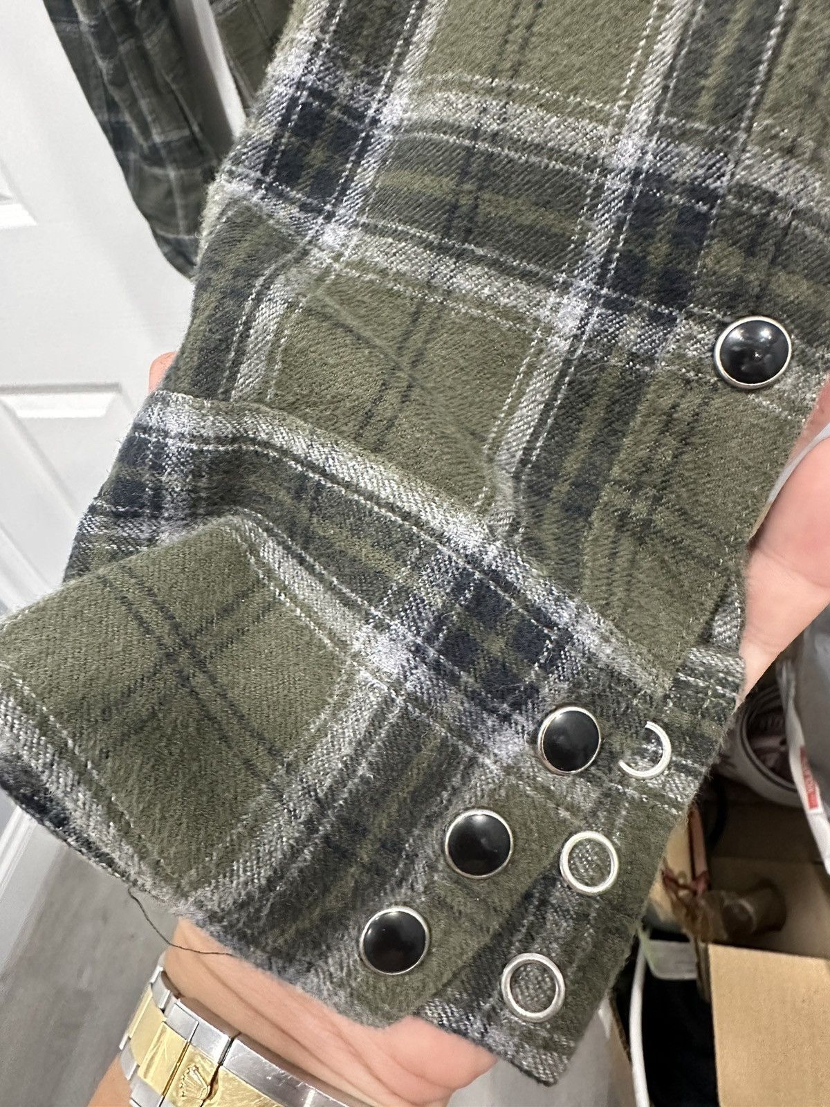 Saint Laurent Paris Saint Laurent military green distressed flannel Size US M / EU 48-50 / 2 - 3 Thumbnail