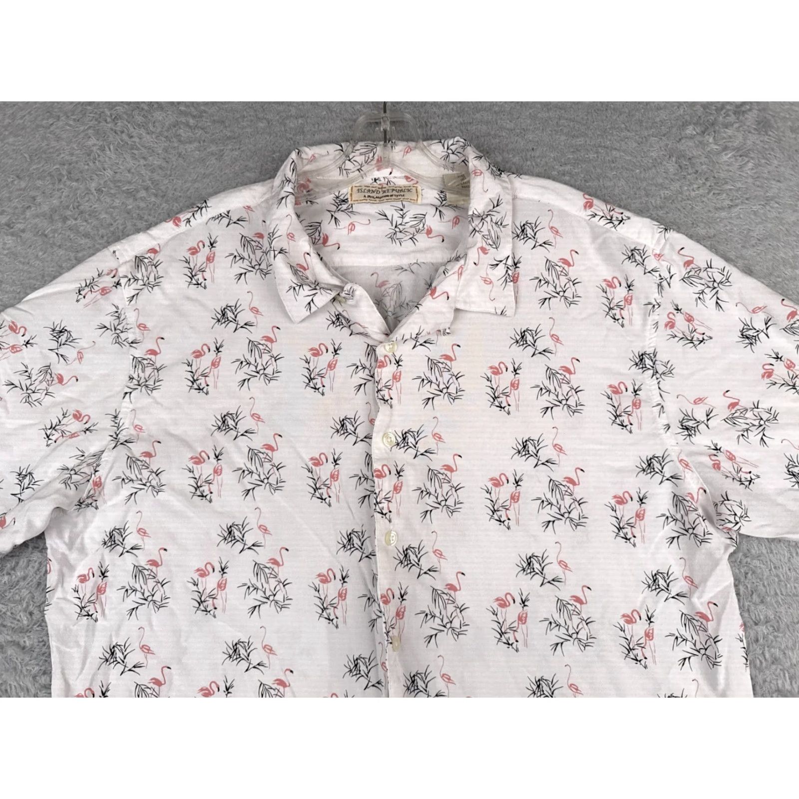 Gloverall VINTAGE Island Republic Shirt Men 2XL White Flamingo All Over Print Button Up Rayon Size US XXL / EU 58 / 5 - 4 Thumbnail