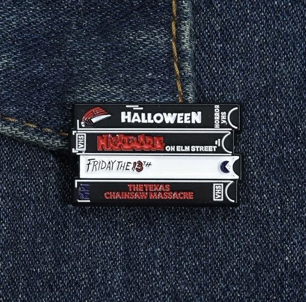 Other Horror movie VHS enamel pin Halloween Freddy Jason Size ONE SIZE - 4 Thumbnail