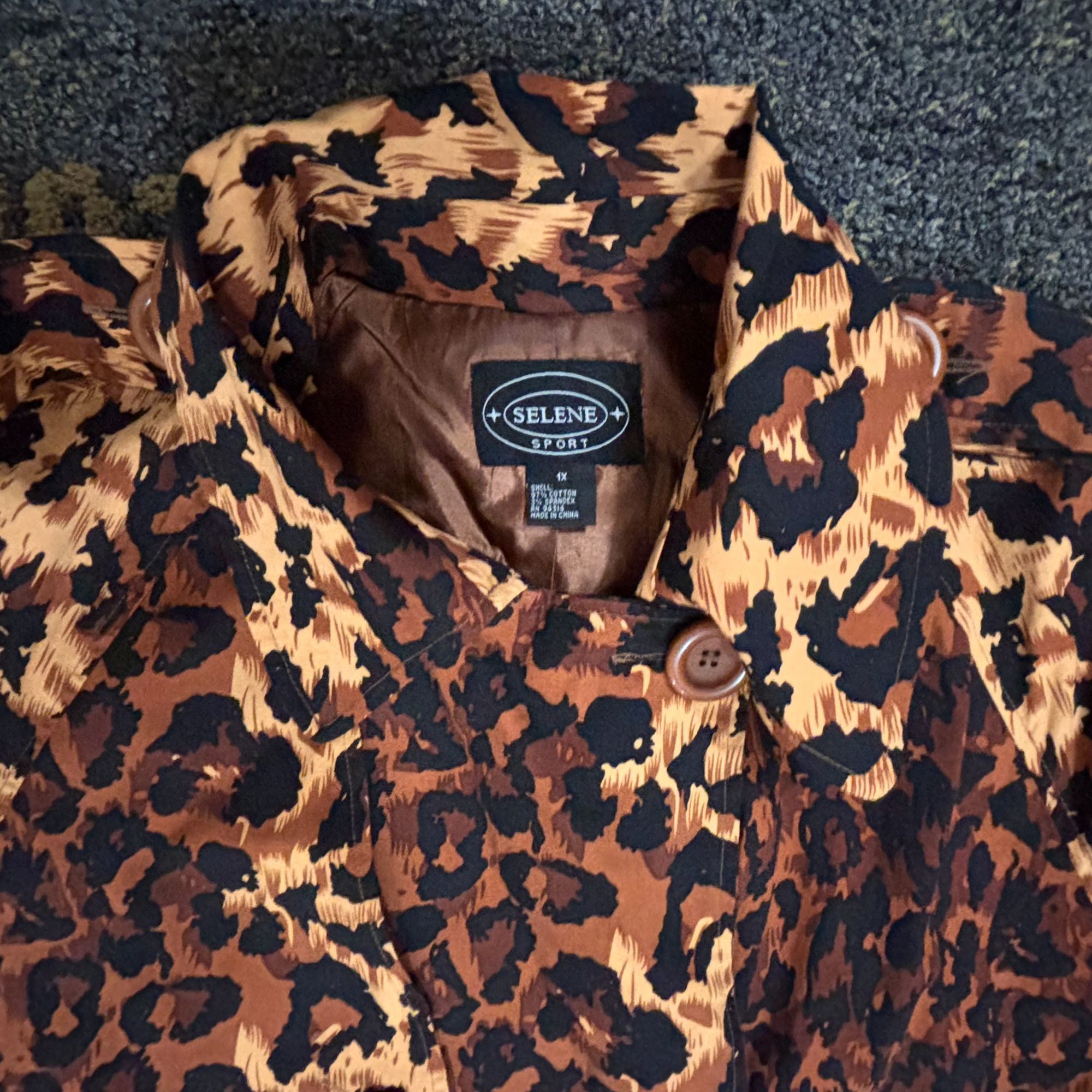 Other Selene Sport Women's. Sz 1X Leopard Print Trench Coat Light Size XL / US 12-14 / IT 48-50 - 3 Thumbnail