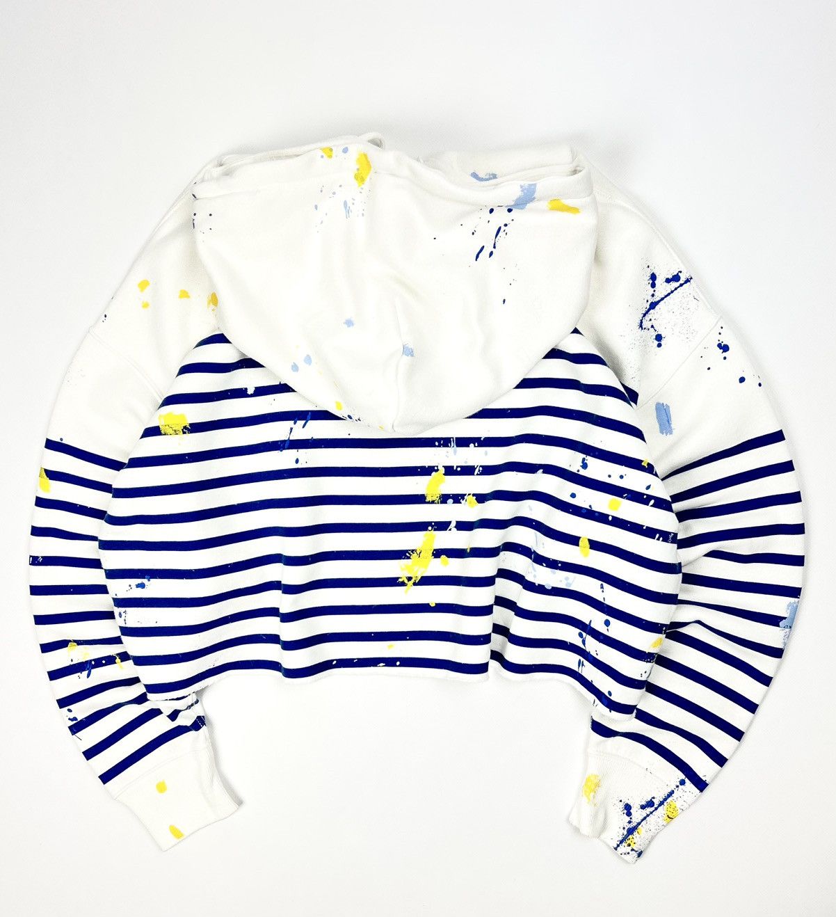 Denim & Supply Ralph Lauren Denim & Supply Ralph Lauren Cropped Striped Paint Hoodie Y2K Size L / US 10 / IT 46 - 10 Thumbnail