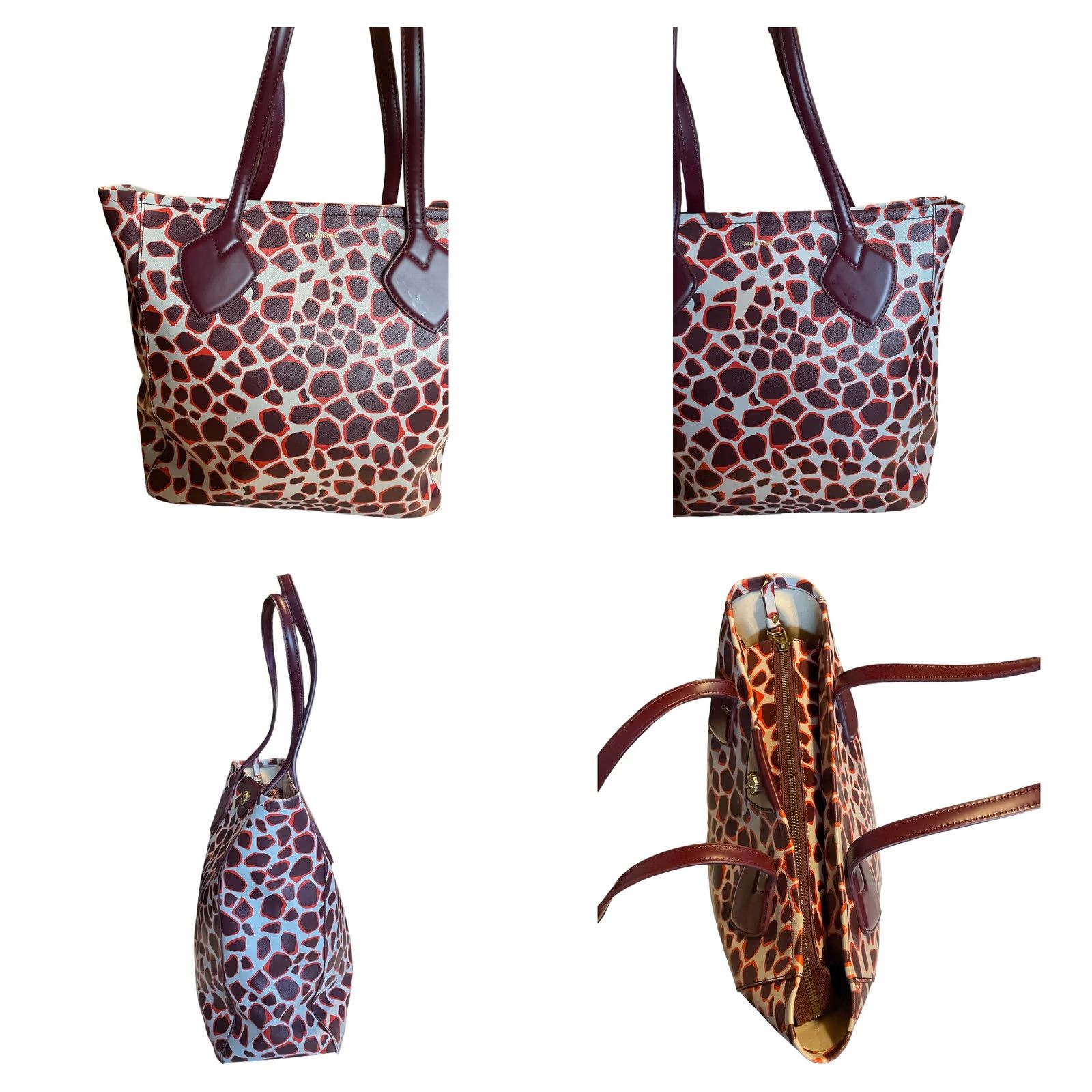 Anne Klein VINTAGE Anne Klein Giraffe Print Large Purse Shoulder Bag Brown Tote Women Size ONE SIZE - 8 Thumbnail