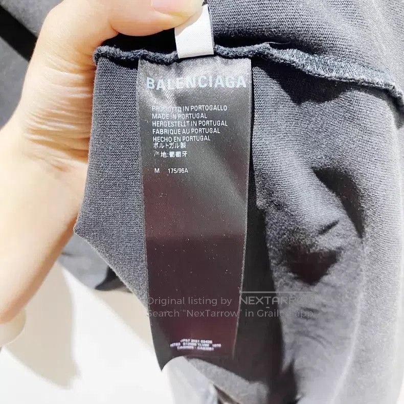Balenciaga Balenciaga Embroidered Washed Black Distressed Short Sleev Size US M / EU 48-50 / 2 - 5 Thumbnail
