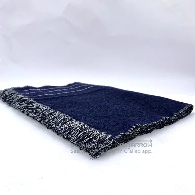 Dior Dior Dark blue CD letter embroidery full-print wool tassel Size ONE SIZE - 6 Thumbnail