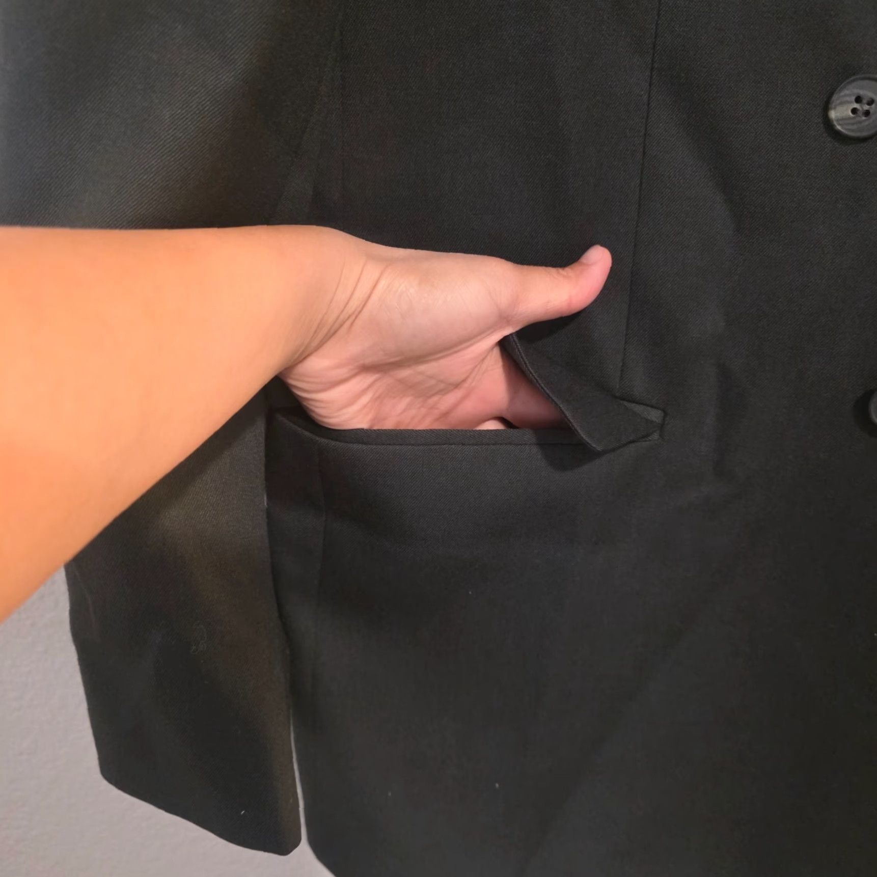 Doublet VINTAGE Andre Villard Blazer Jacket Men's 44R Black 100% Wool Double-Breasted Peak Lapel Formal Business Office Modern Vintage Size 44R - 2 Thumbnail