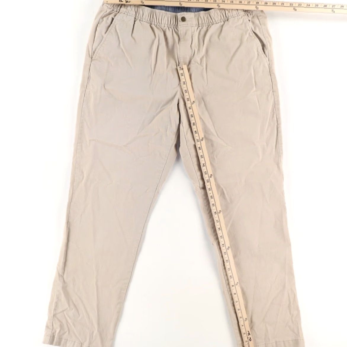 Vintage LL Bean Stretch Elastic Waist Khaki Chino Pants Khaki Men's XL Size US 36 / EU 52 - 3 Thumbnail
