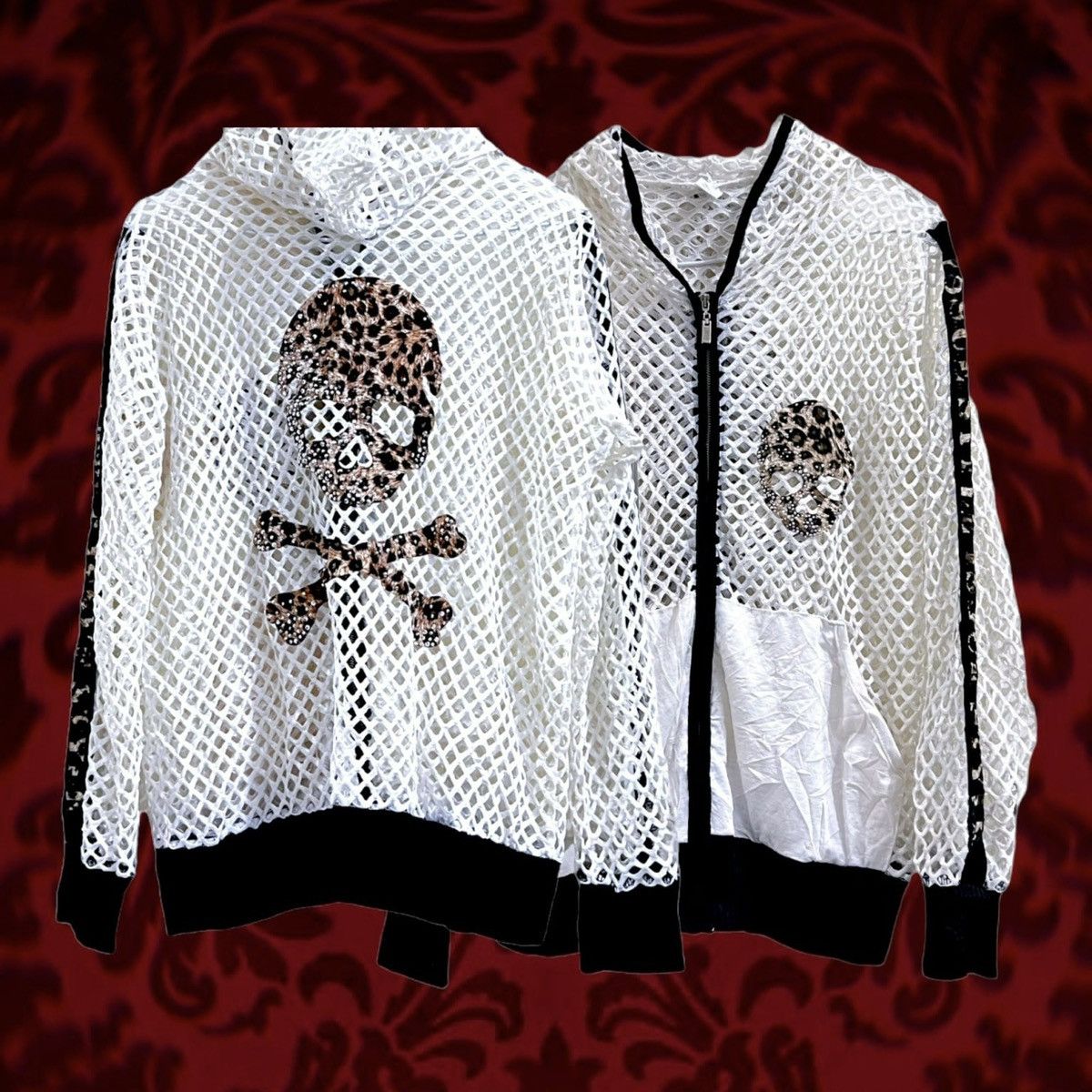 Japanese Brand Skull mesh hoodie zip up ➕🥀 Size US XL / EU 56 / 4 - 1 Thumbnail