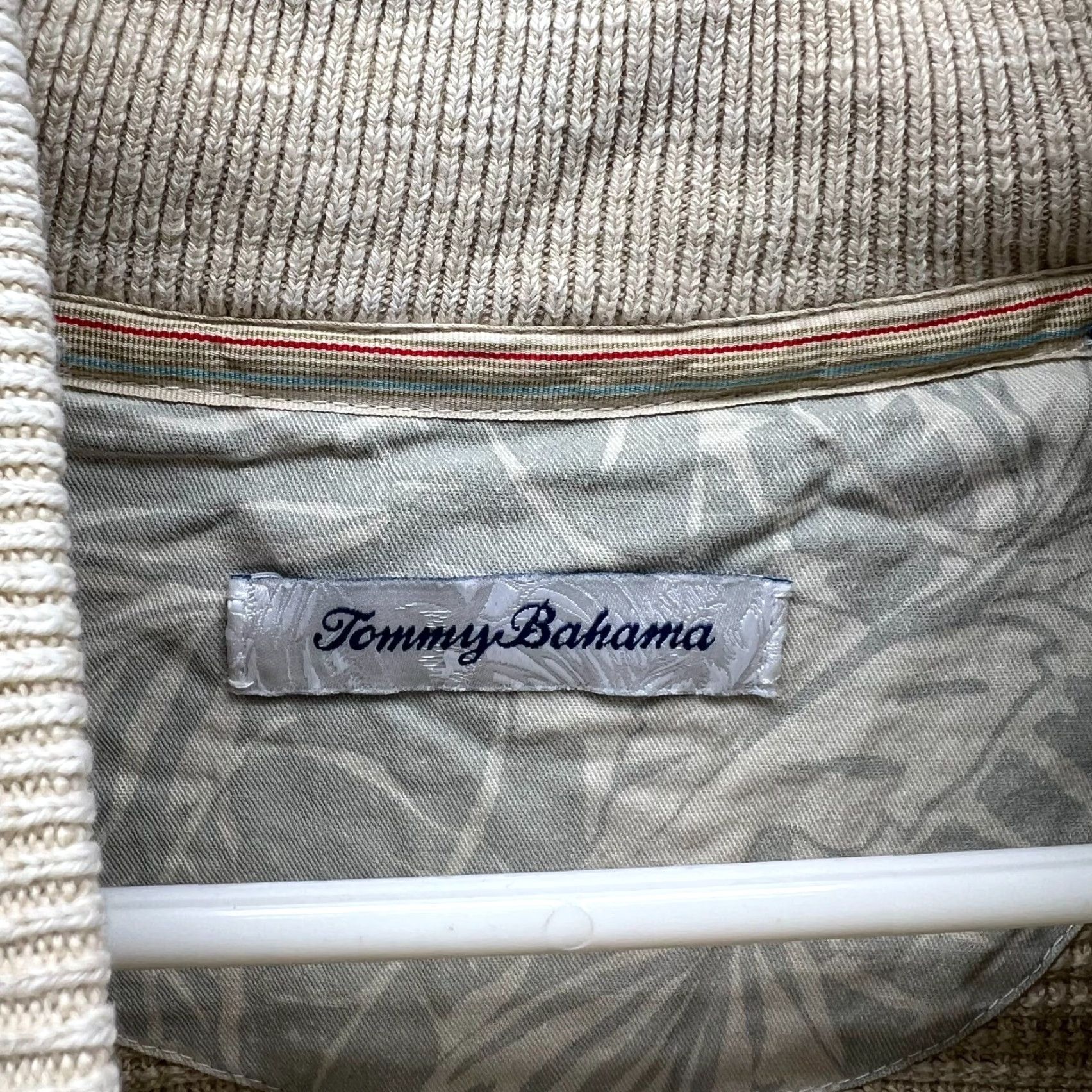 Tommy Bahama Tommy Bahama Sweater Mens XL Beige Quarter Zip Fleece Waffle-Knit Mock Neck Pullover Long Sleeve Size US XL / EU 56 / 4 - 4 Thumbnail