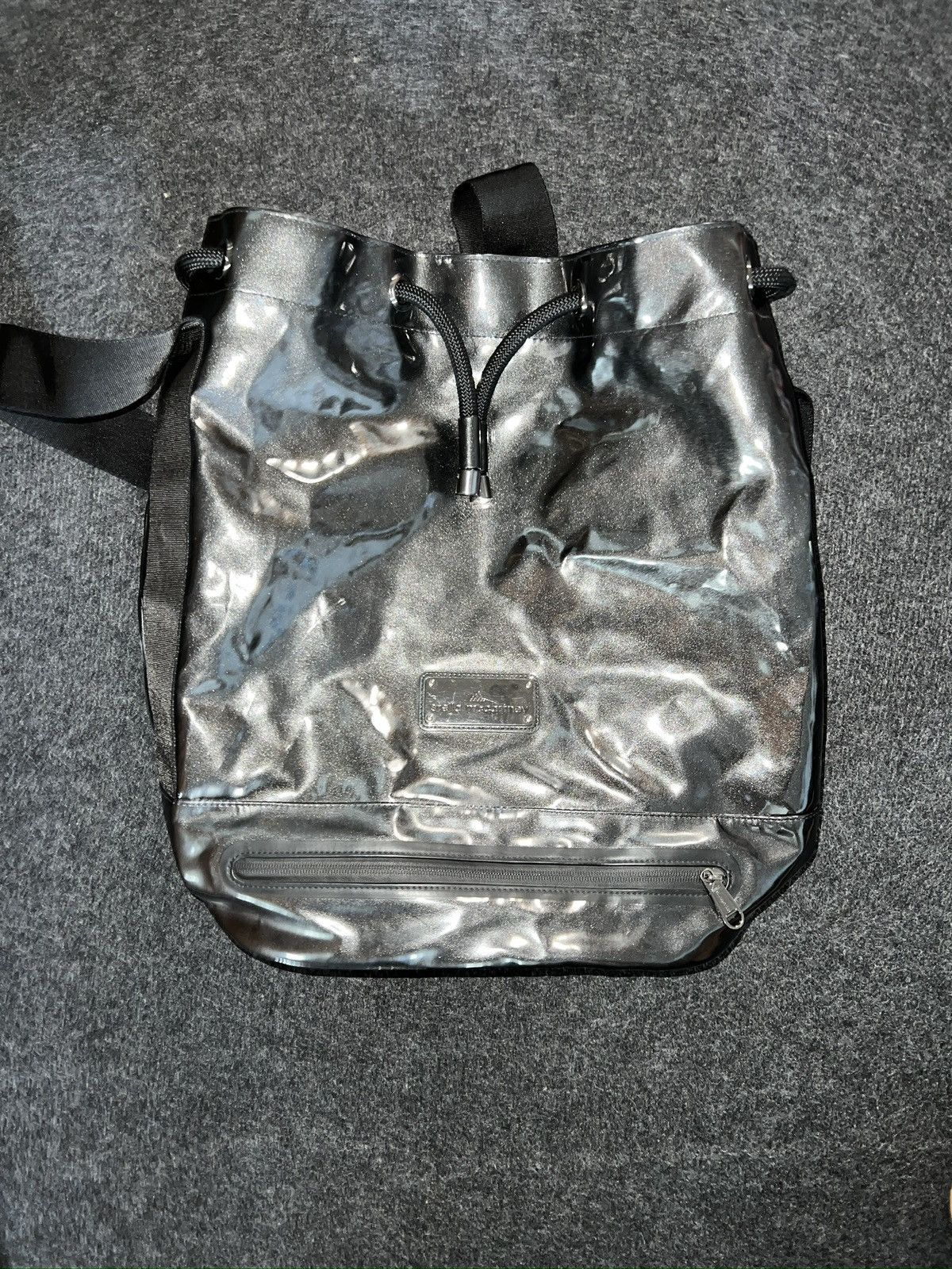 Adidas × Japanese Brand × Stella McCartney Stella McCartney pour adidas black glossy handbag, backpack Size ONE SIZE - 3 Thumbnail