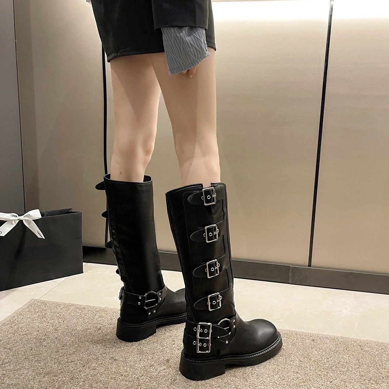 Other Women’s Biker Boots Gothic Medium Heel Motorcycle style Size US 7 / IT 37 - 2 Thumbnail