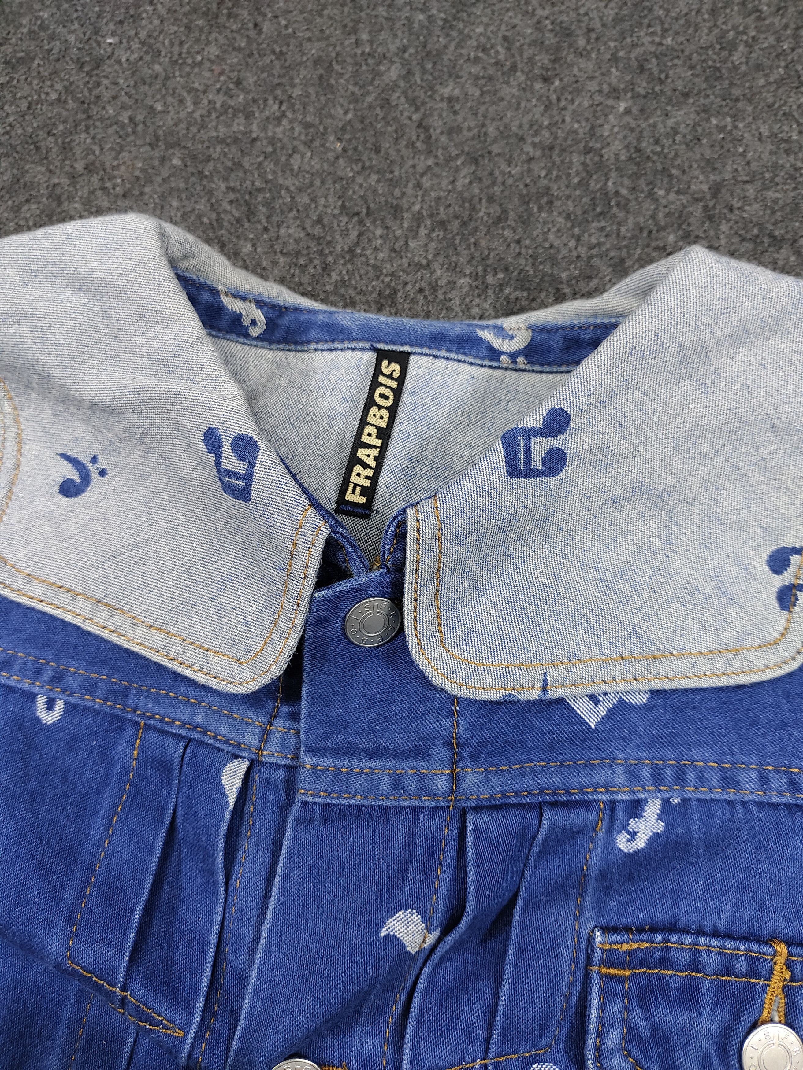 Frapbois Frapbois🇯🇵AOP Musical Notes Sailor Collar Denim Jacket Size M / US 6-8 / IT 42-44 - 7 Thumbnail