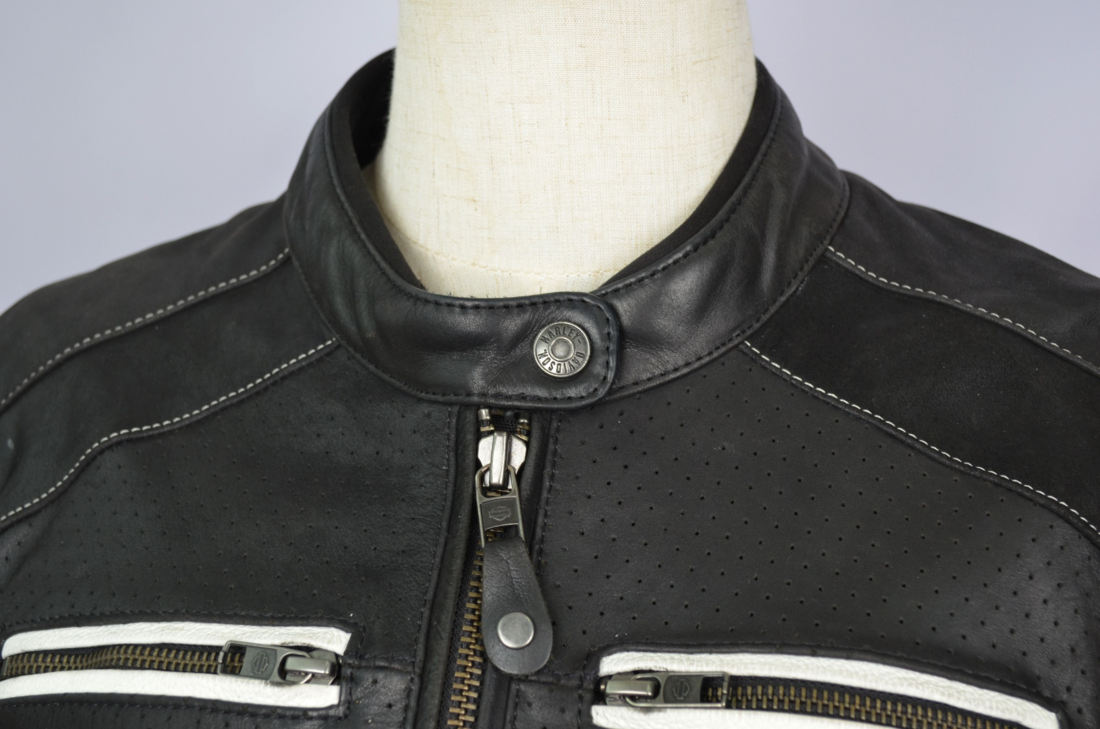 Harley Davidson Harley Davidson Zadar Womens Perforated Leather Biker Jacket Size L / US 10 / IT 46 - 5 Thumbnail