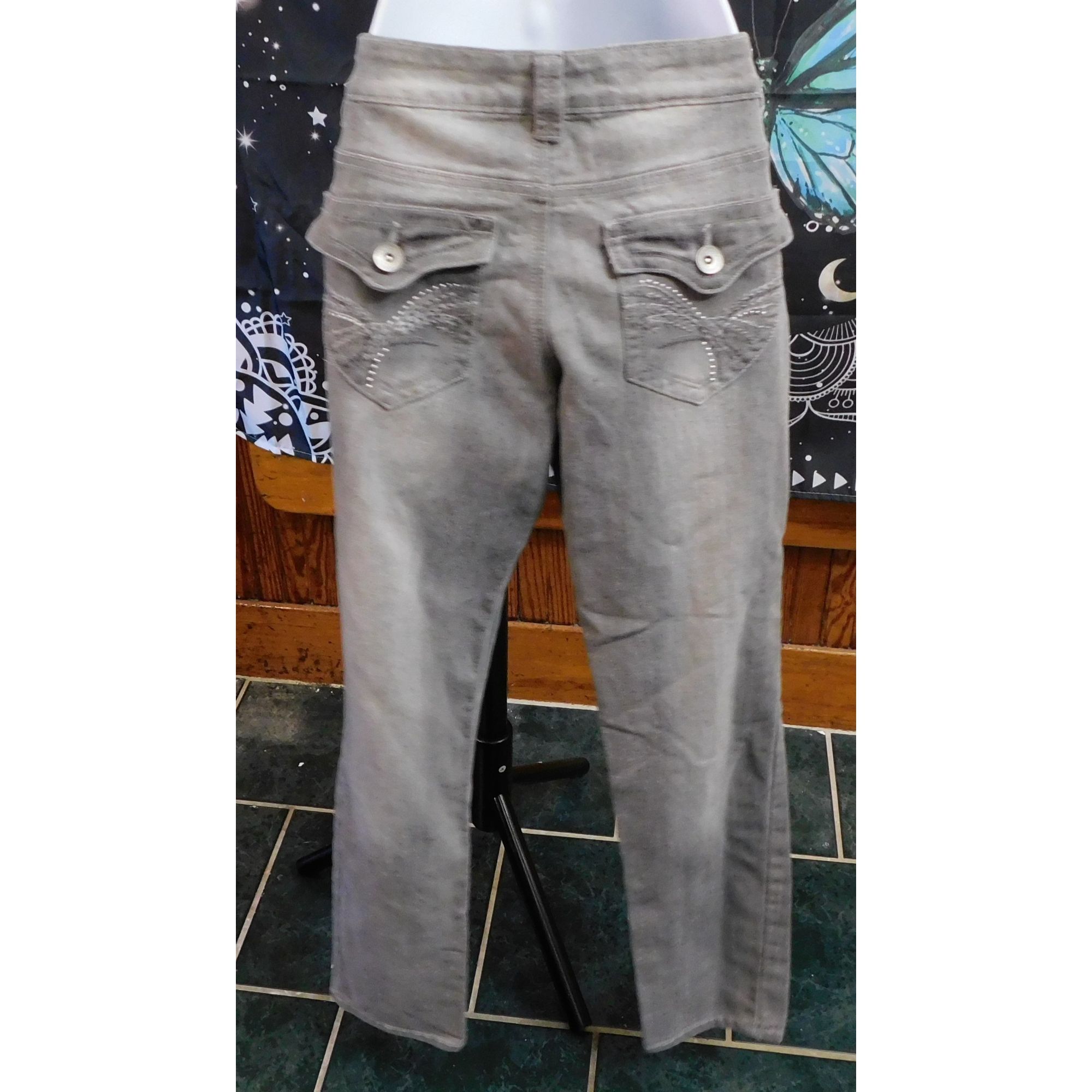 L.E.I. L.E.I. Ashley Lowrise Skinny Jeans Faded Grey Size 33" - 2 Thumbnail