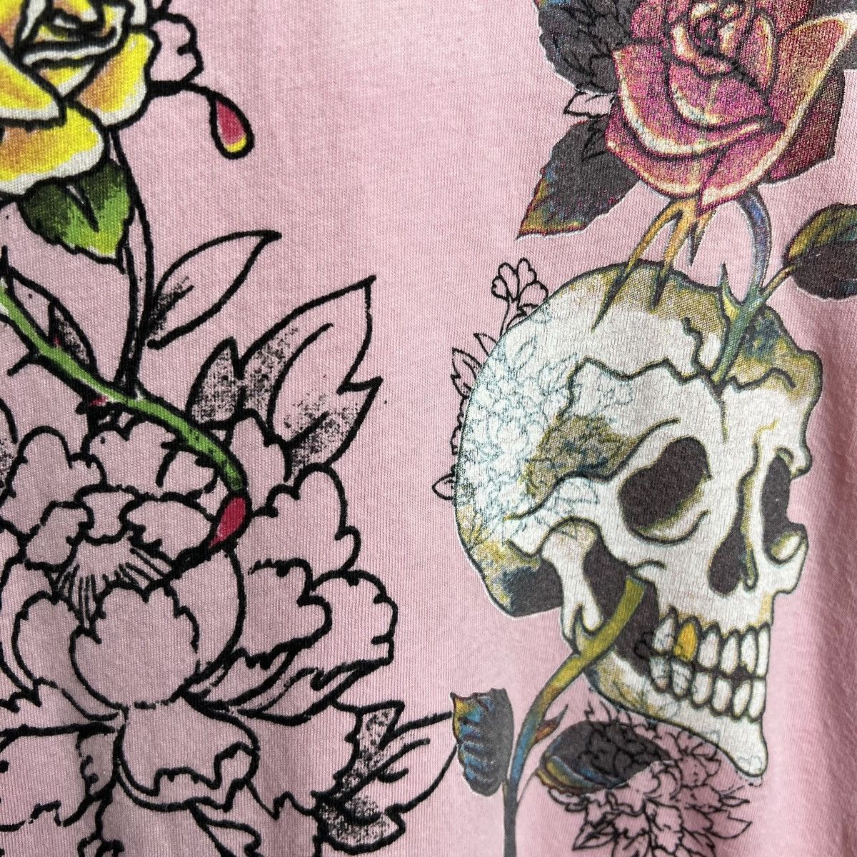 Ed Hardy ED HARDY PINK TATTOO SKULL GRAPHIC SHIRT Size XS / US 0-2 / IT 36-38 - 7 Thumbnail