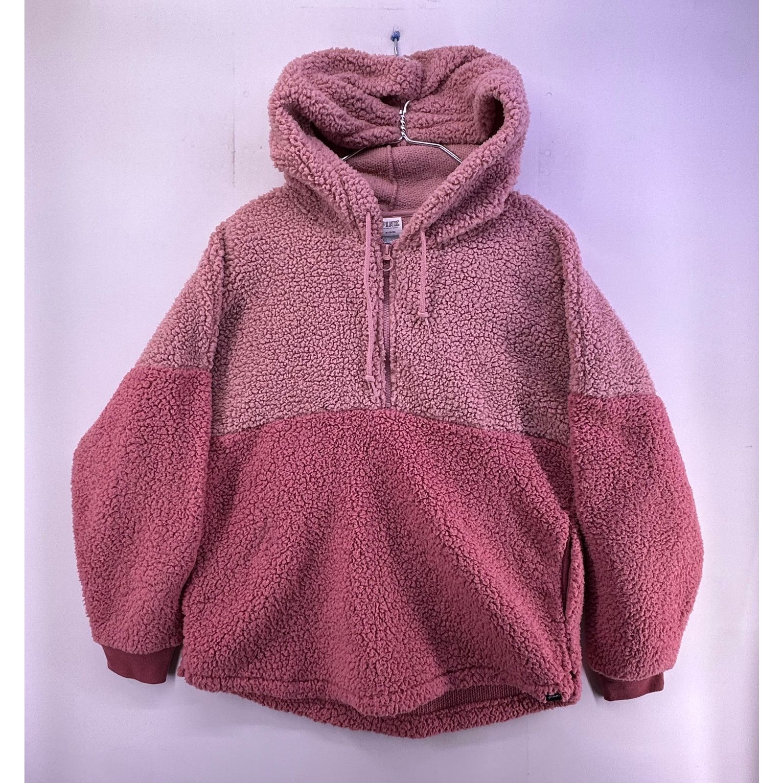 & Other Stories Victoria's Secret Pink Sherpa Half Zip Hoodie Rose/Pink Sz M Size M / US 6-8 / IT 42-44 - 2 Thumbnail