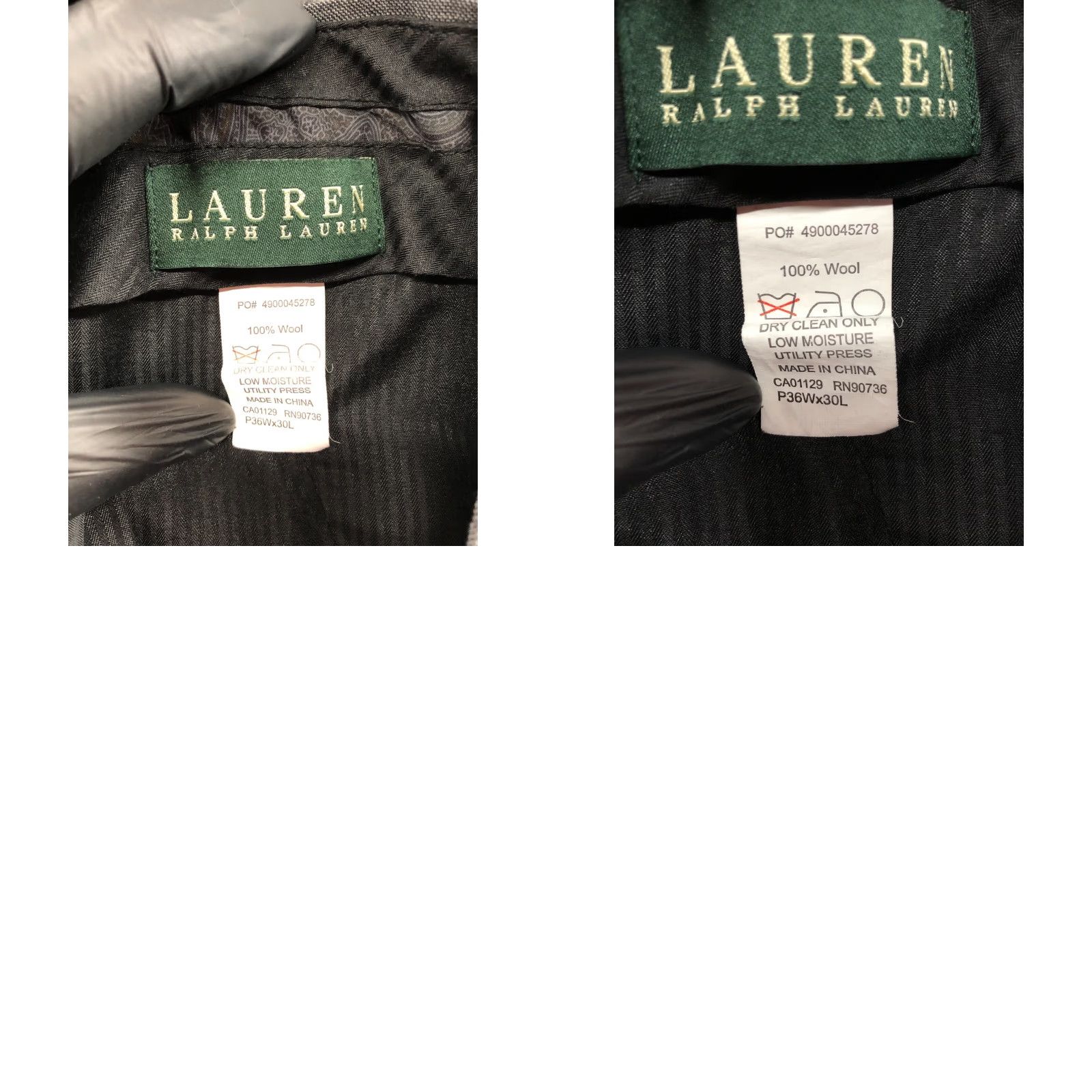 Ralph Lauren Lauren Ralph Lauren 100% Wool Gray Dress Pants Men 36 Flat Front Hook Eye Solid Logo Straight Classic Size US 36 / EU 52 - 9 Thumbnail