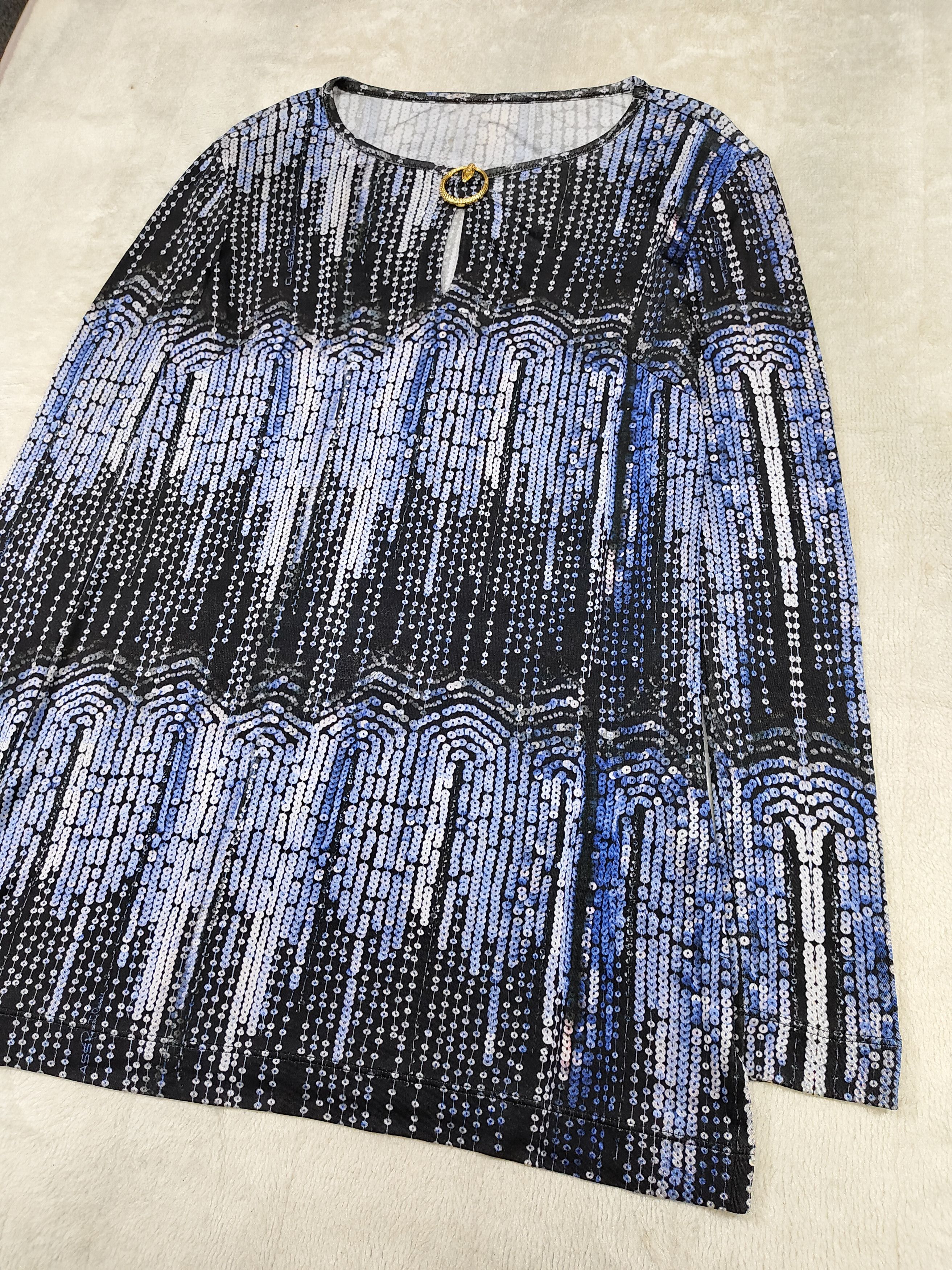 Cavalli Class 00s Cavalli Class- Abstract Chain Sequin Print Keyhole Tunic Size M / US 6-8 / IT 42-44 - 6 Thumbnail