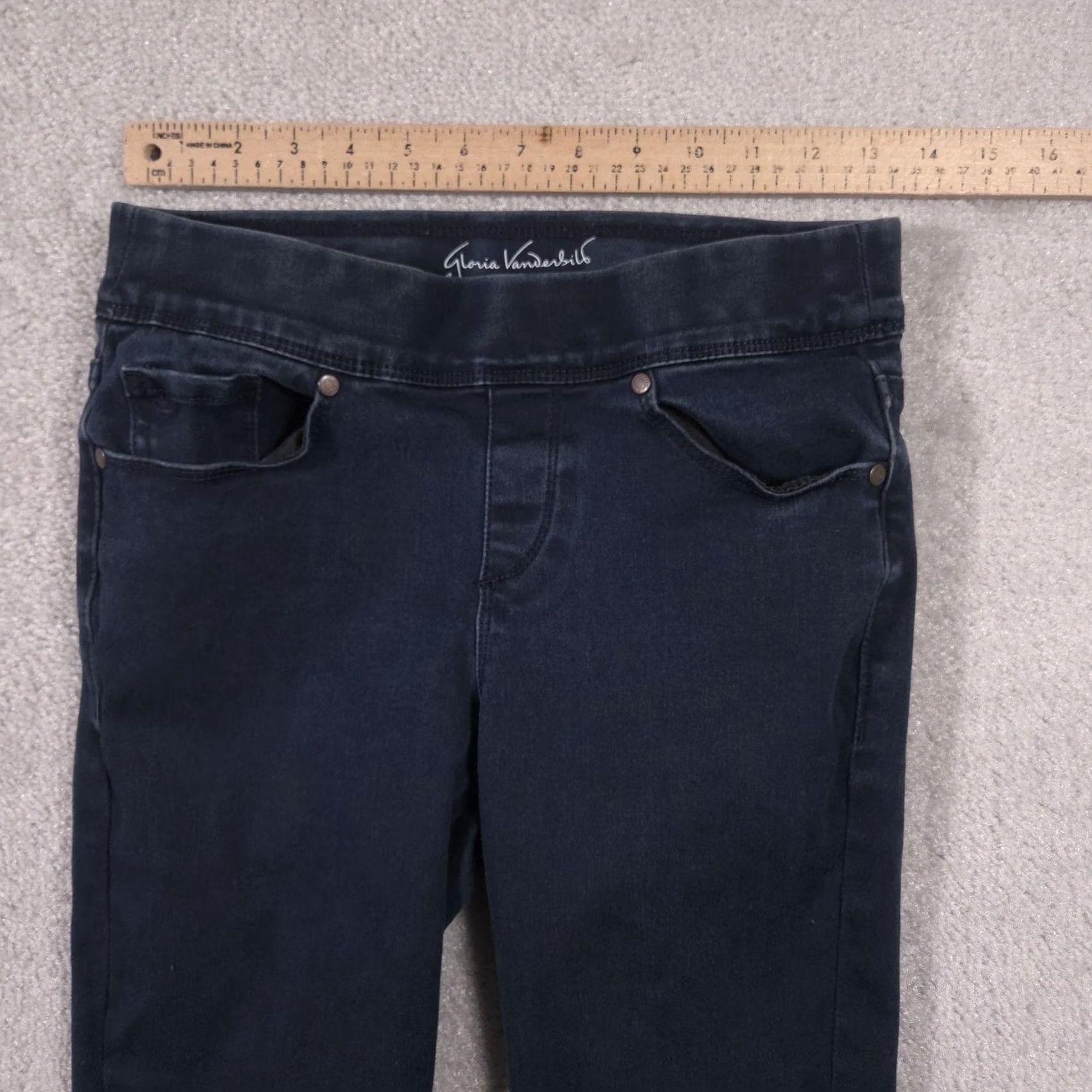 Gloria Vanderbilt Gloria Vanderbilt Jeans Womens 4P Jeans Avery Pull On Skinny Jegging Dark Wash Blue Slimming Stretch Pockets 27in Inseam 27in Petite Average Size 27" / US 4 / IT 40 - 7 Thumbnail