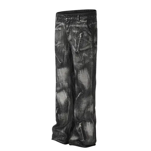 Other Men's zippered loose straight-leg punk dirty jeans Size US 32 / EU 48 - 6 Thumbnail