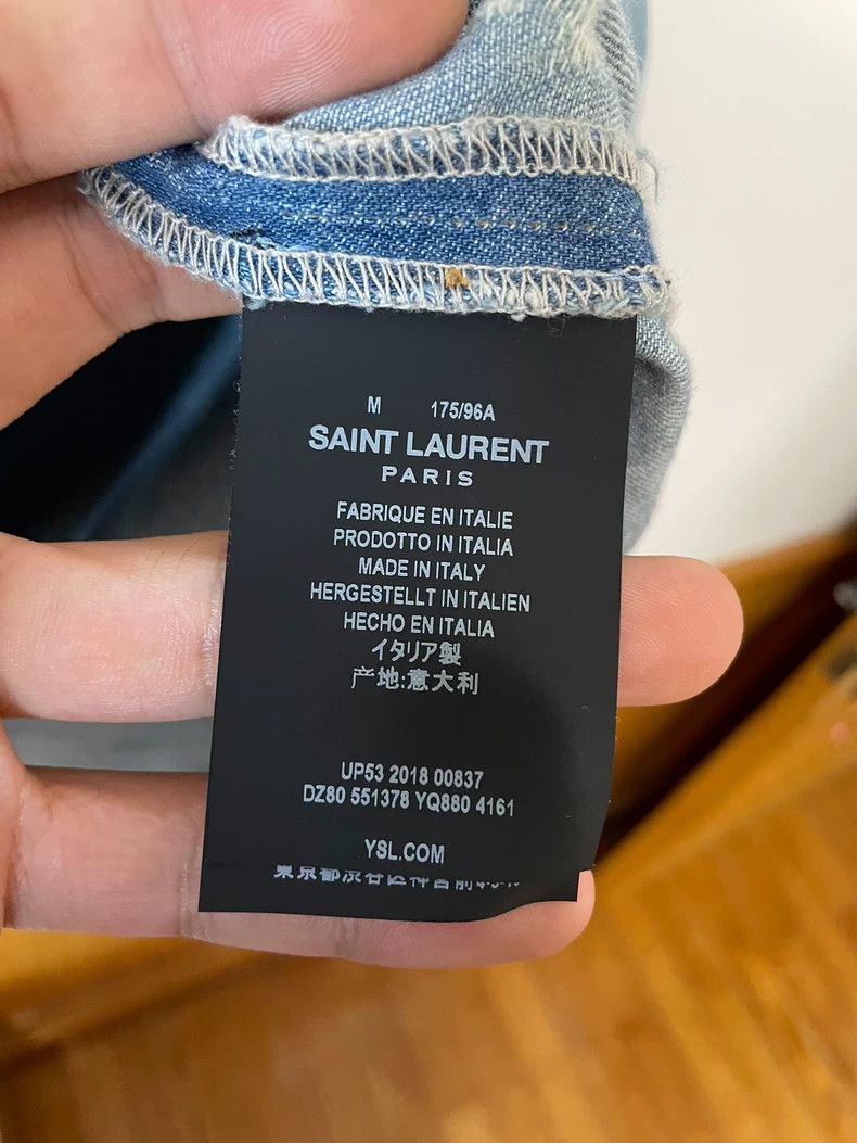 Saint Laurent Paris Saint Laurent Paris 19ss Light Blue Denim Shirt 2505-Nextar Size US M / EU 48-50 / 2 - 4 Thumbnail