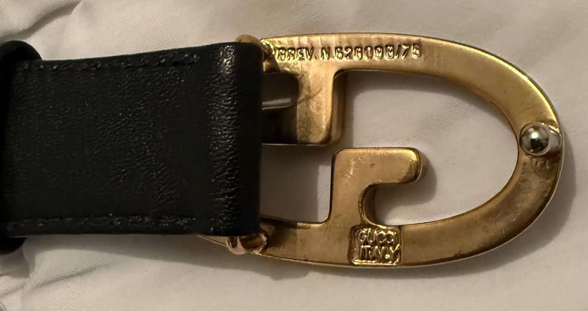 Gucci Vintage✨Gucci✨ GG Logo Buckle Authentic Leather/Fabric Belt Size 36 - 7 Thumbnail