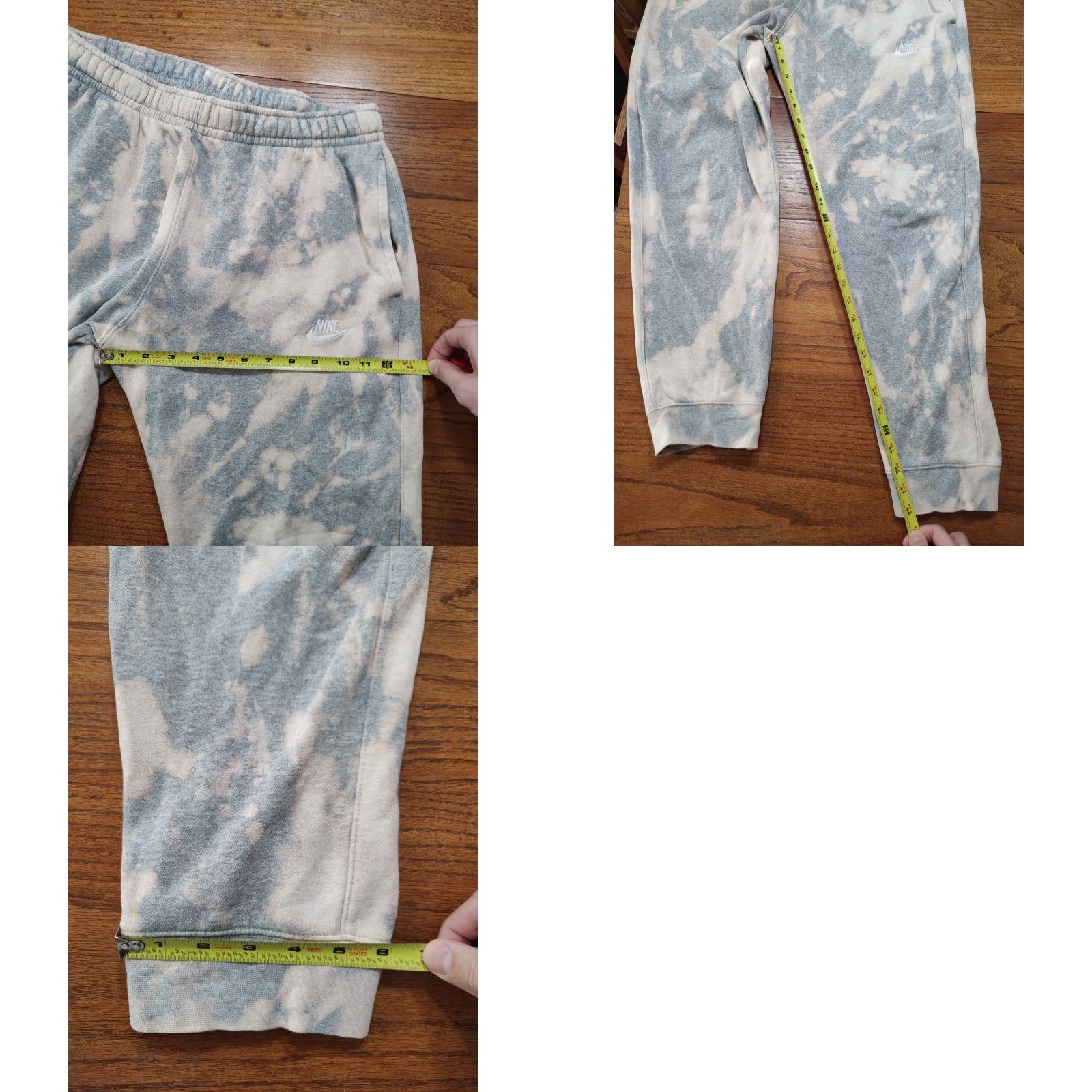 Nike Nike Sweatpants Mens Tie Dye Fleece Club Gray 90s Logo Pockets Drawstring Relaxed Casual Activewear Sportswear Pants Size US 33 - 9 Thumbnail