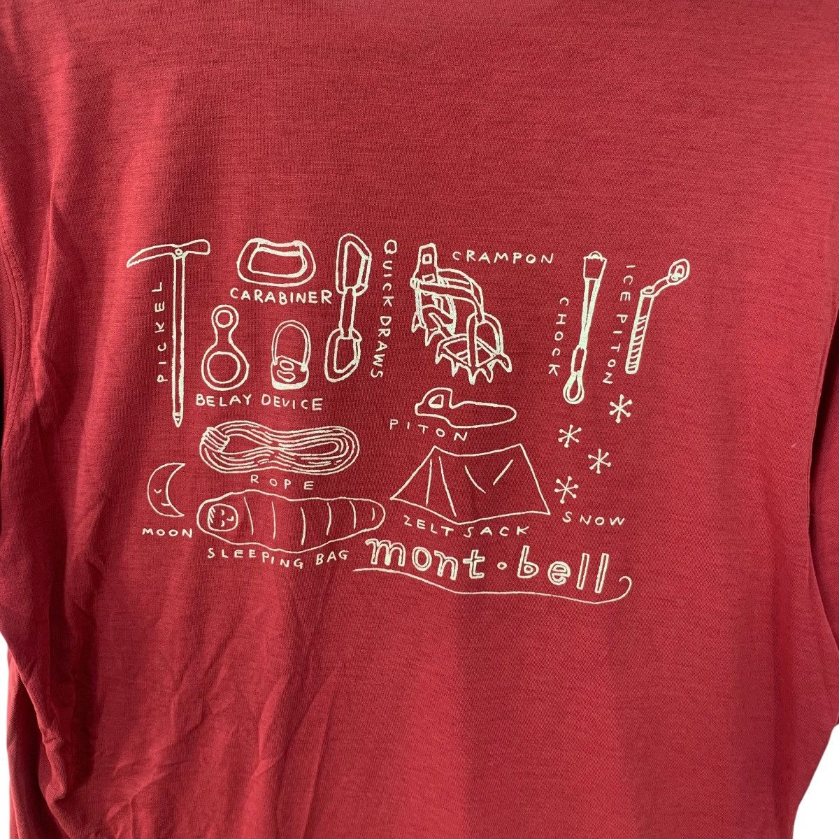 Montbell Vintage MONTBELL OUTDOOR Winter Equipment Tee Shirt Top Size US L / EU 52-54 / 3 - 5 Thumbnail