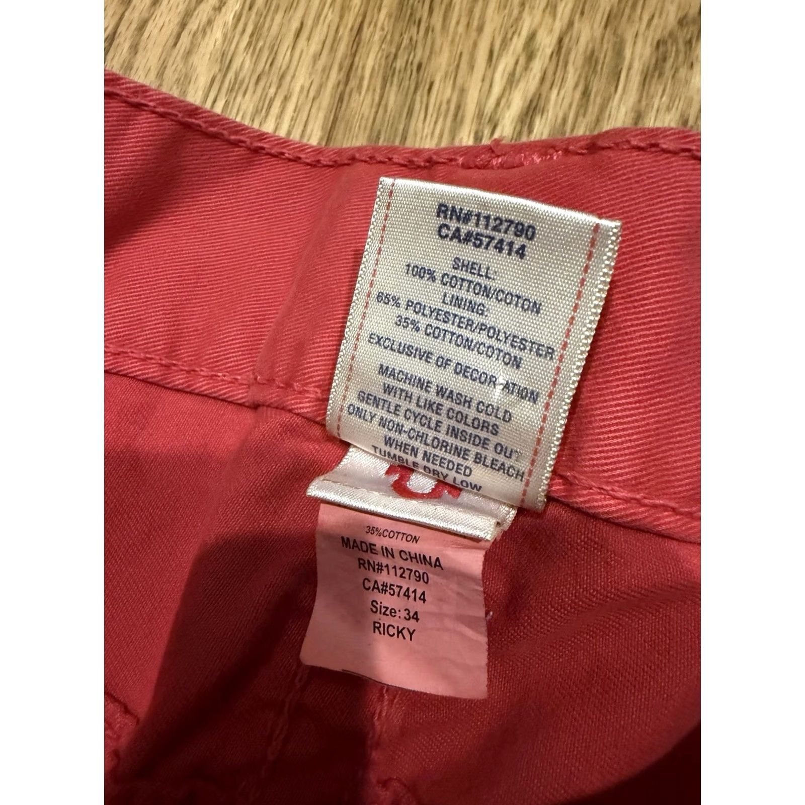 True Religion True Religion Ricky Jeans Mens 30x32 Pink Cotton 5-Pocket Straight Flap Pockets Hemmed 34 to 30 Hemmed Size US 30 / EU 46 - 7 Thumbnail