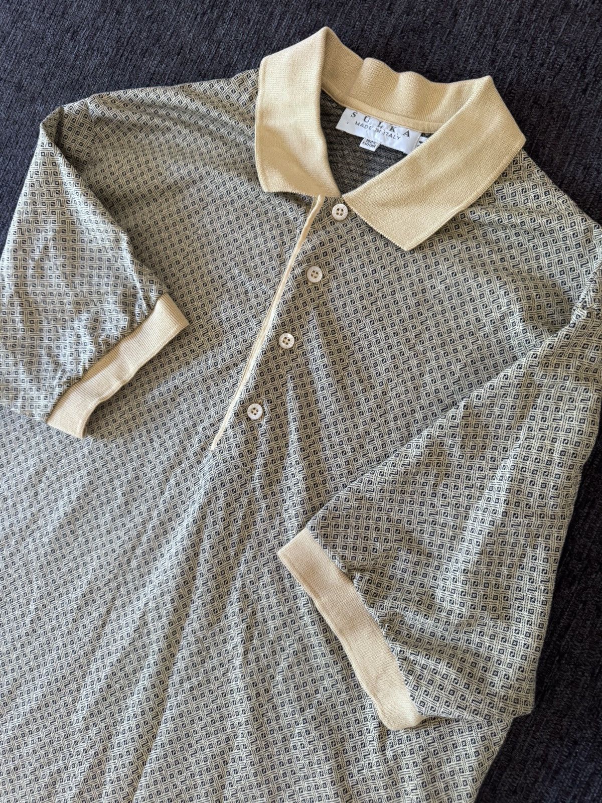Sulka Made in Italy Vintage Sulka 100% Cotton Woven Polo Size US M / EU 48-50 / 2 - 4 Thumbnail