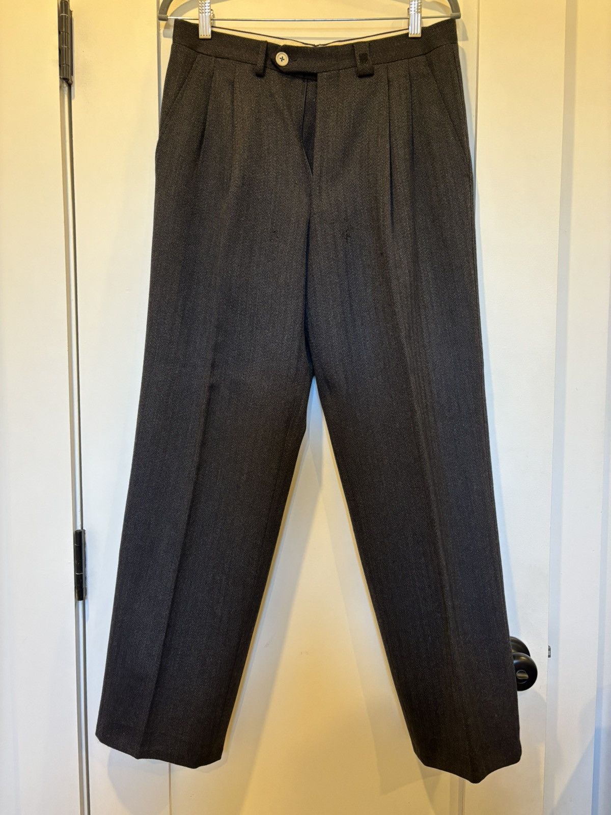 Lanvin Lanvin 100% Wool Dark Grey Pants Size 38R - 6 Thumbnail