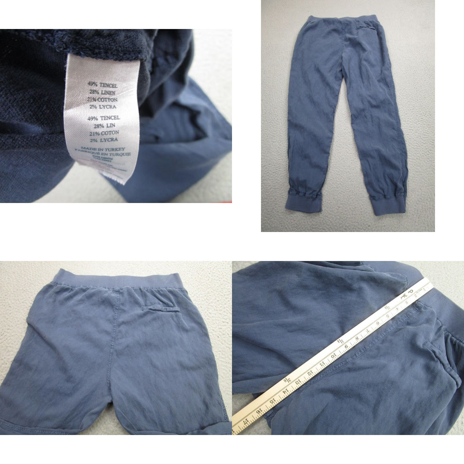 Faherty FAHERTY Pants Womens Large Blue Joggers Tapered Elastic Waist Cuffed Pockets Size 36" / US 14 / IT 50 - 8 Thumbnail