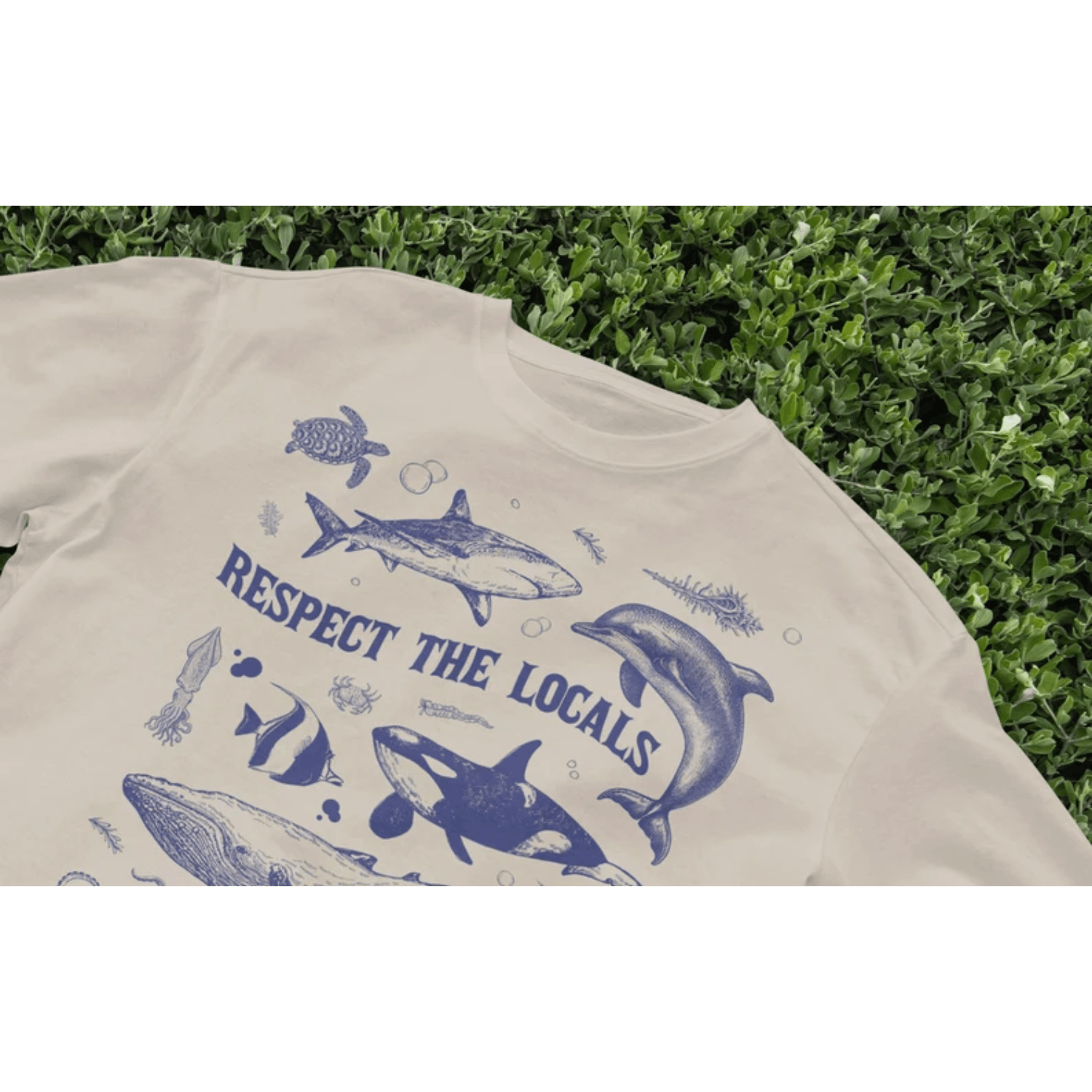 Japanese Brand × Vintage Respect the Locals T-Shirt, Ocean Life Art, Animal Graphic Size US M / EU 48-50 / 2 - 2 Thumbnail