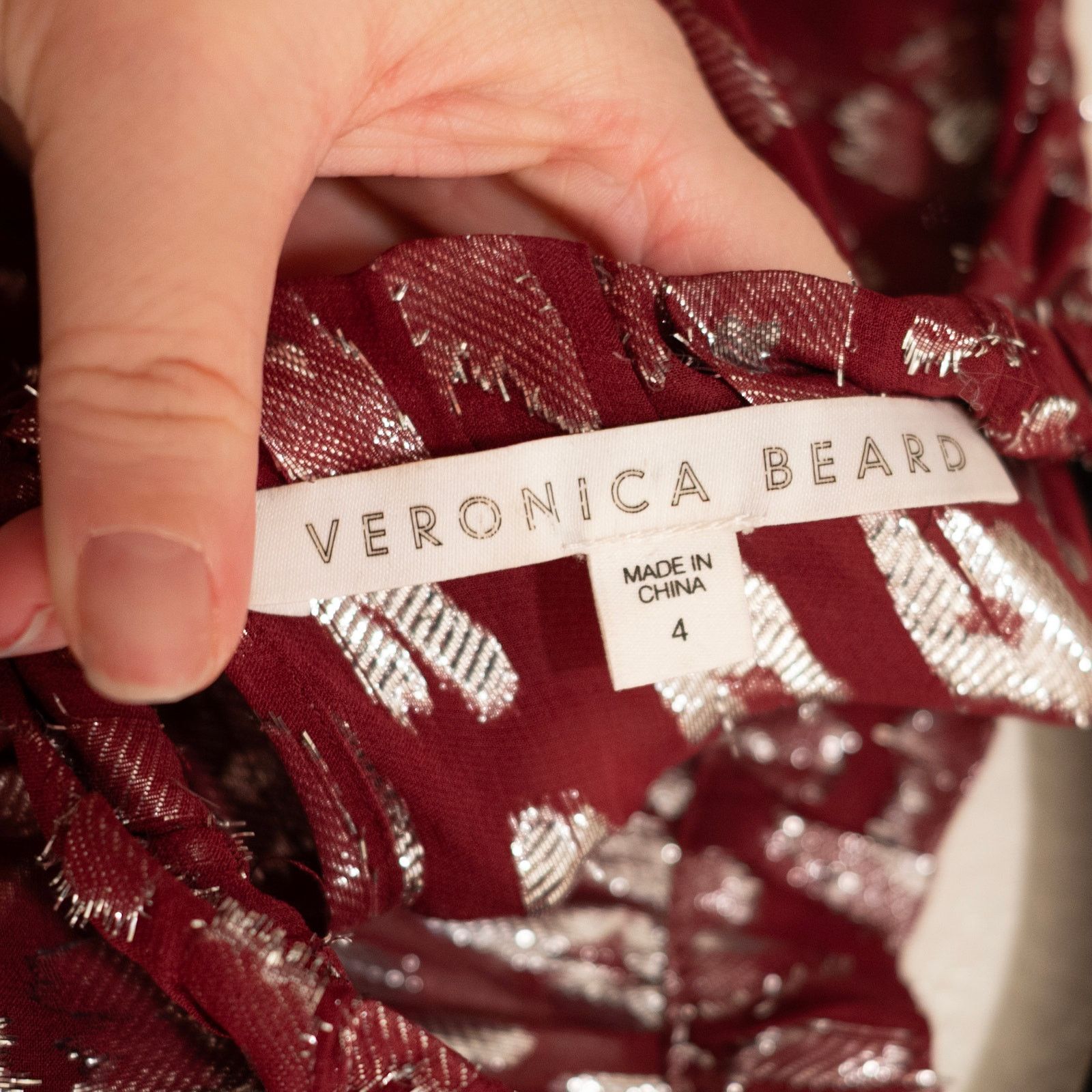 Veronica Beard Veronica Beard Brooks Top Magenta Metallic Size S / US 4 / IT 40 - 6 Thumbnail