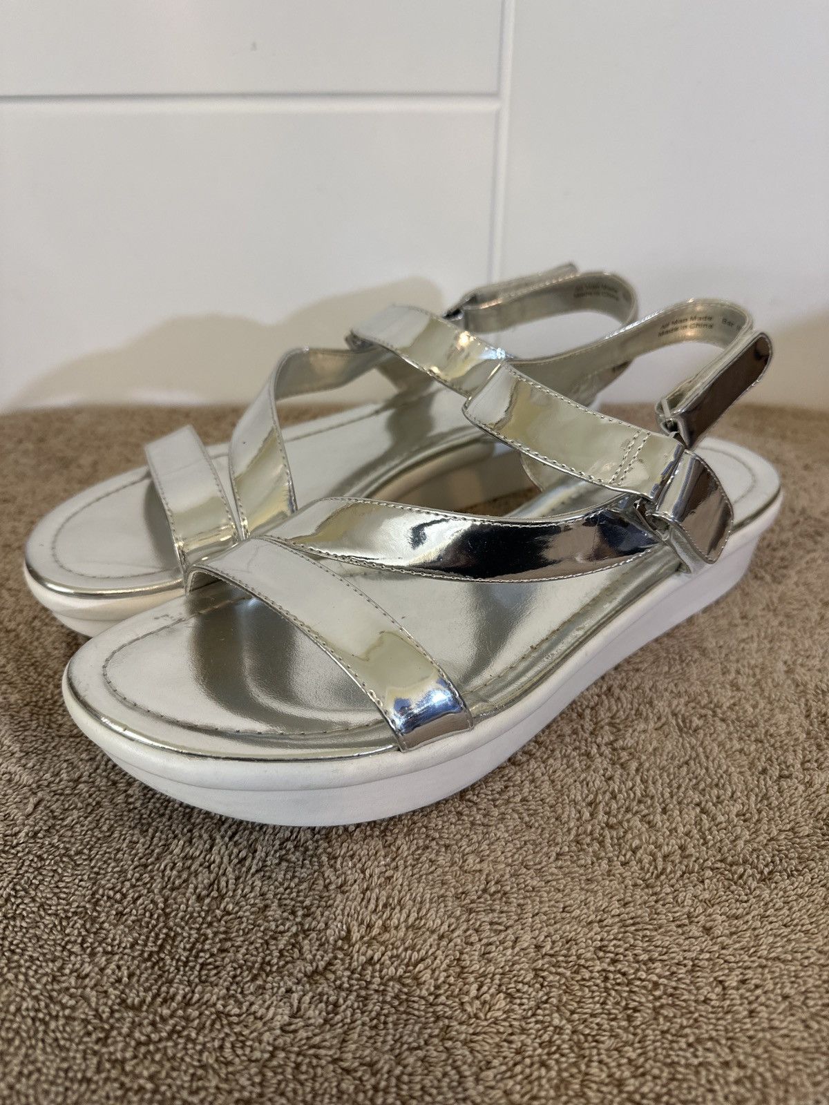 Bar III Bar III Silver Metallic Strappy Sandals. Size US 9.5 / IT 39.5 - 2 Thumbnail