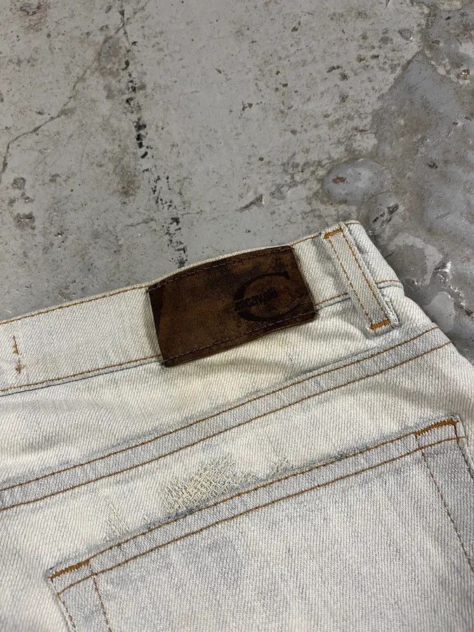 Just Cavalli 2000s Cavalli Distressed White Jeans Size US 30 / EU 46 - 10 Thumbnail