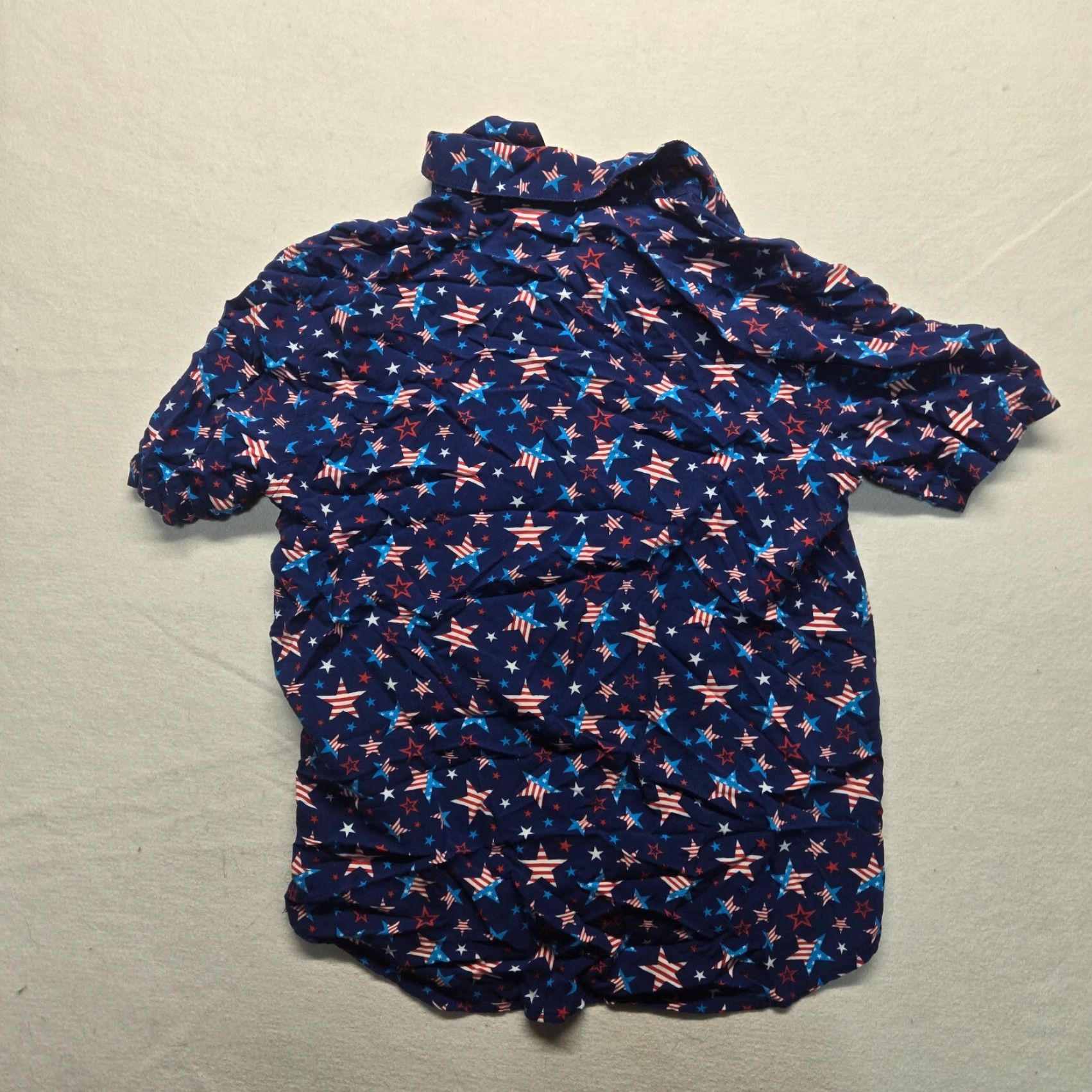 Vintage Orageous USA Stars Stripes Print Button Up Short Sleeve Shirt Men's Small Blue Size US S / EU 44-46 / 1 - 8 Thumbnail