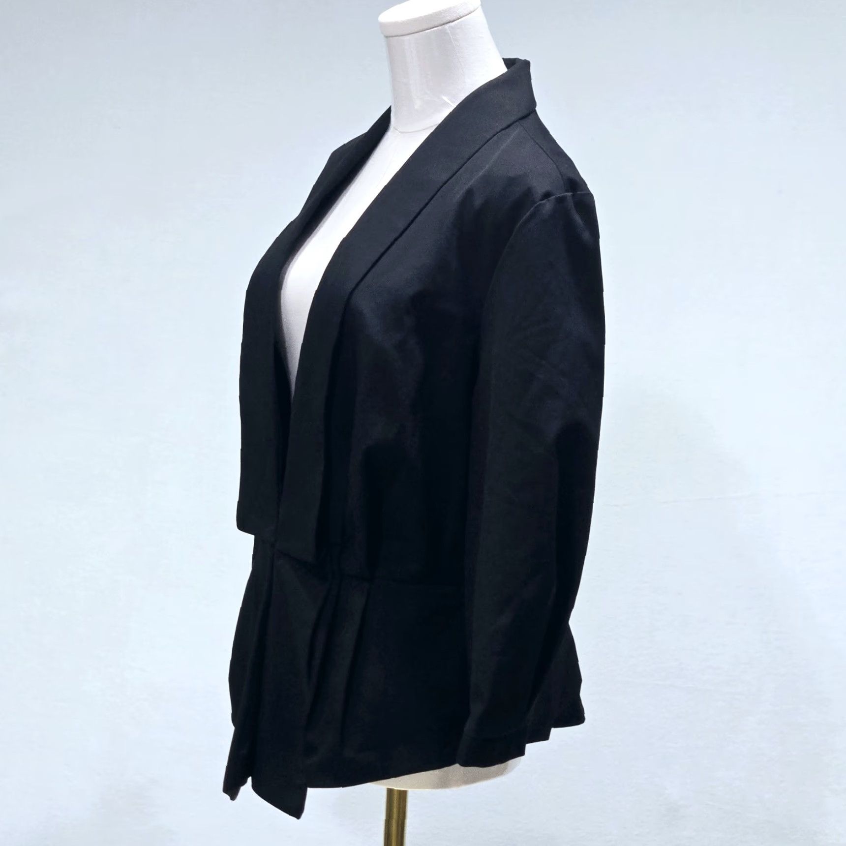 Vintage BISOU BISOU Blazer Jacket *Womens* Black Pleated NWT Lined Size L Vintage Size L / US 10 / IT 46 - 2 Thumbnail