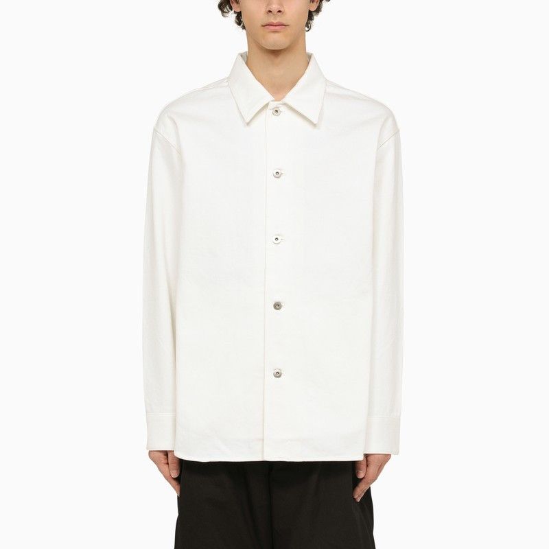 image of Jil Sander White Denim Shirt, Men's (Size Large)