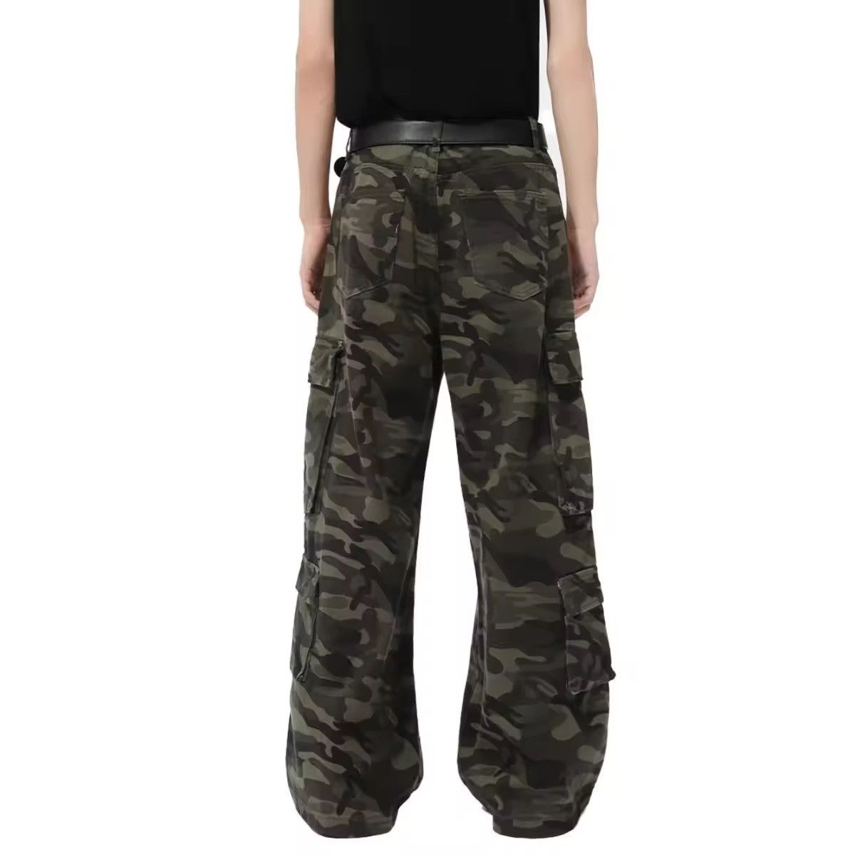 Japanese Brand Camouflage Multi-pockets Straight Wide Leg Pant Size US 28 / EU 44 - 3 Thumbnail