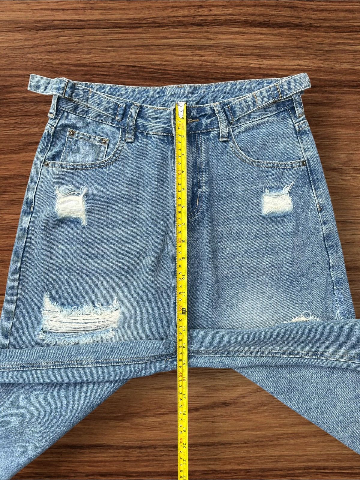 Japanese Brand Vintage Japanese Brand Blue Washed Wide Leg Distressed Jeans Size US 28 / EU 44 - 10 Thumbnail
