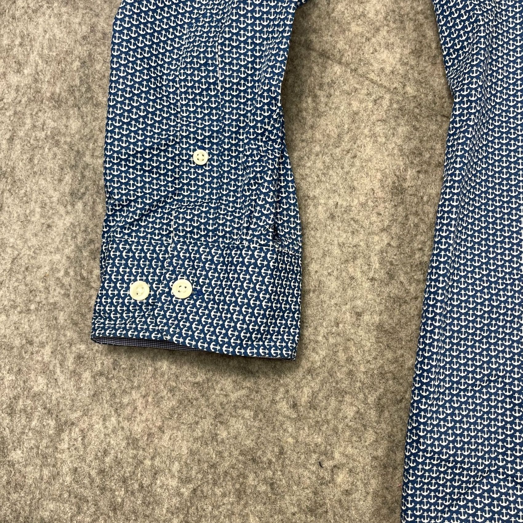 Nautica Nautica NAUTIC Shirt Men's XXL Blue White Anchors Nautical Long Sleeve Button Up Coastal Size US XXL / EU 58 / 5 - 6 Thumbnail