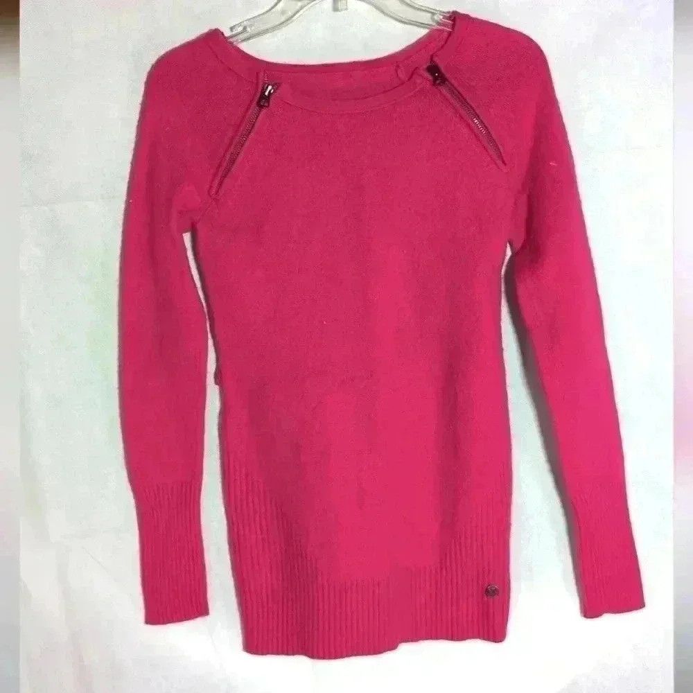 Armani Exchange Armani Exchange Pink Sweater Zipper shoulder missing belt Size XXS / US 00 / IT 34 - 1 Thumbnail