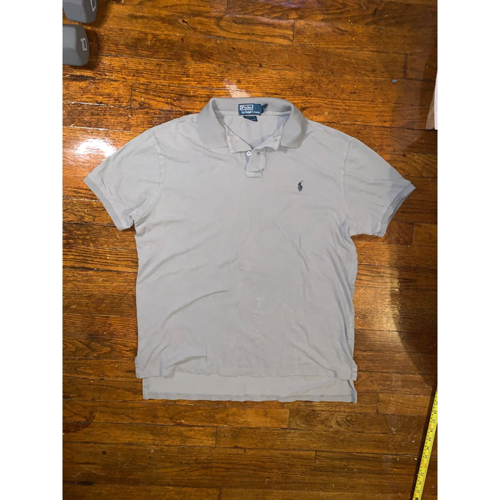 Polo Ralph Lauren Polo Ralph Lauren Gray Polo Shirt Custom Fit Navy Pony Large Size US XL / EU 56 / 4 - 1 Thumbnail