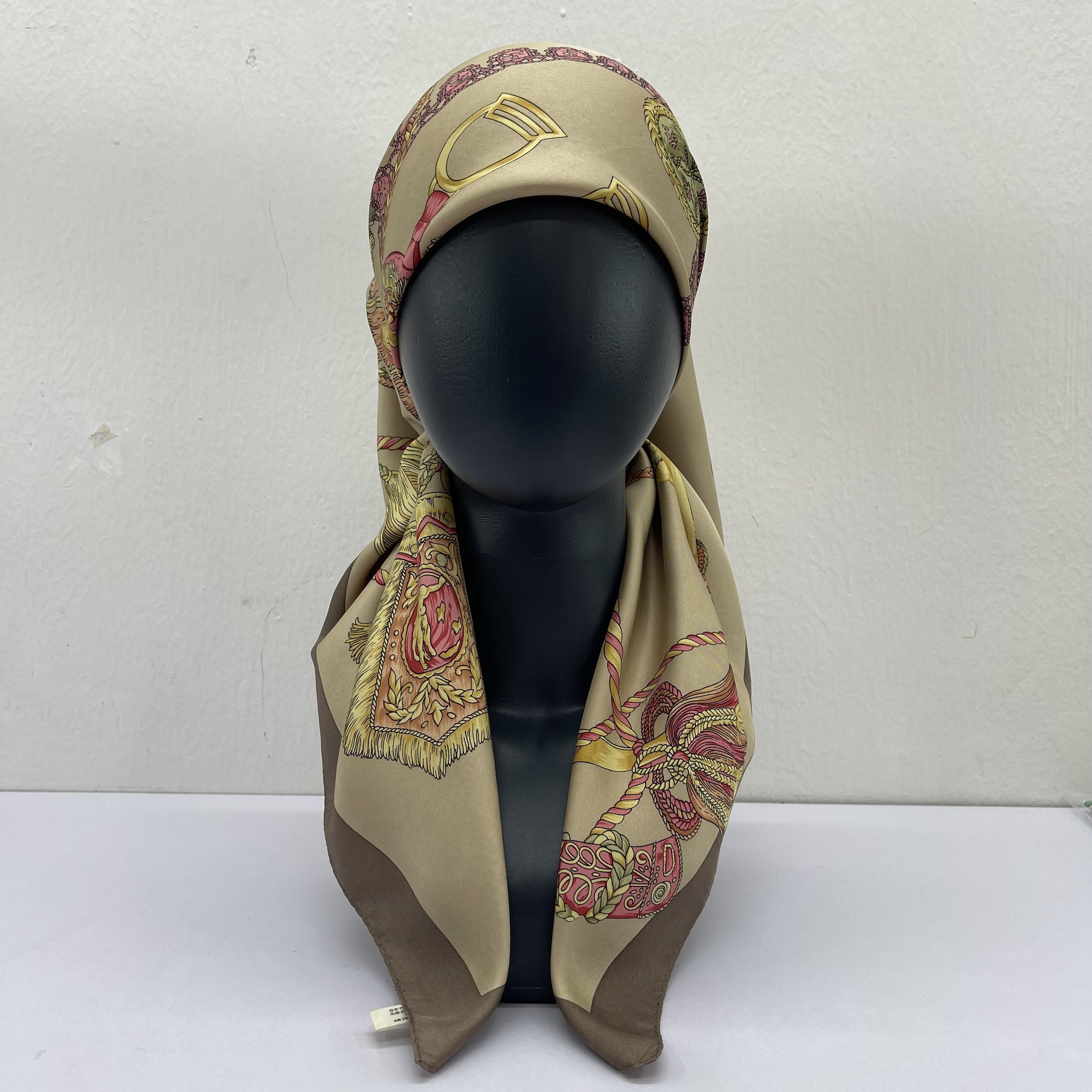 Other Vintage Polo Club Silk Scarf Luxury Motif Babushka- S7042 Size ONE SIZE - 3 Thumbnail