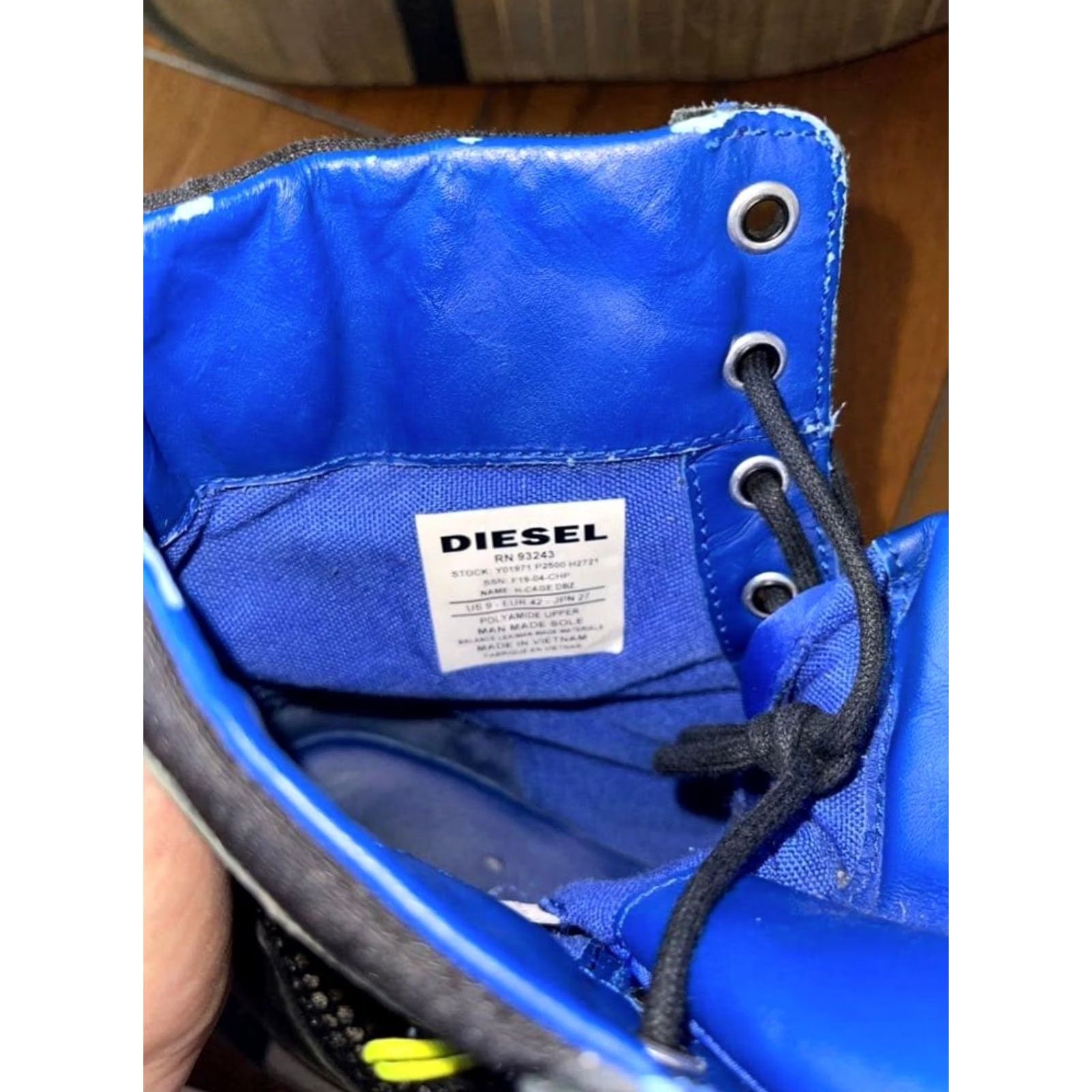 Diesel Diesel Men 9.0US High Cut Zip Sneakers H-Cage Dbz Vintage ITA Sneakers City 90s 00s Mens Size US 9 / EU 42 - 4 Thumbnail