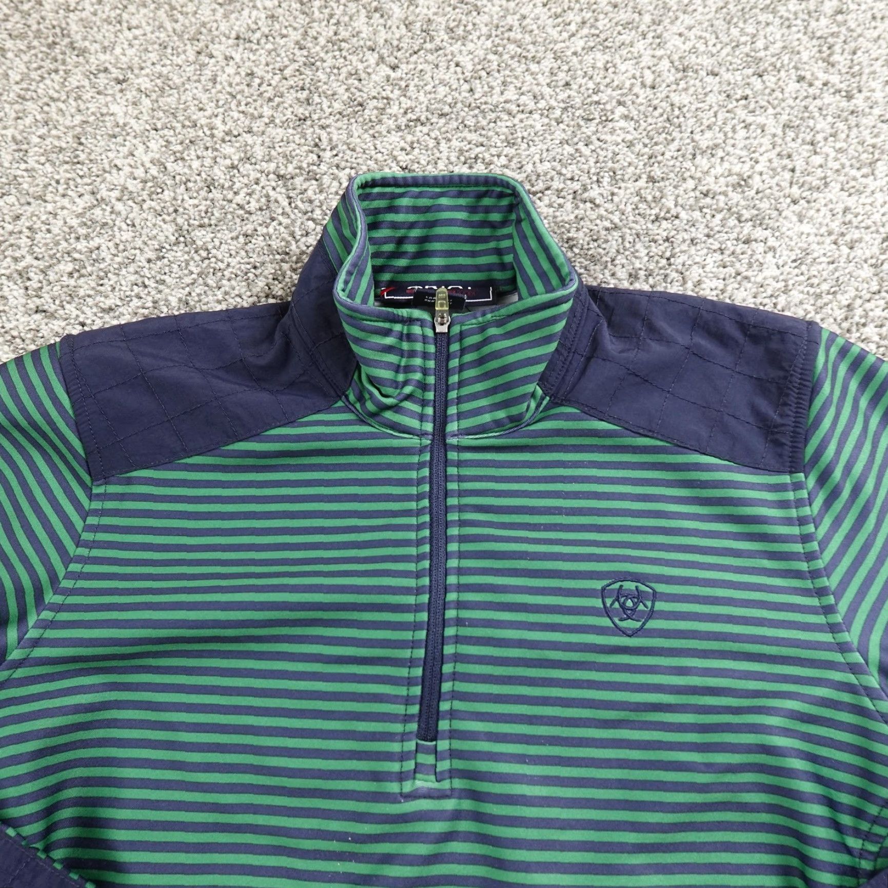 Ariat Ariat Pullover Womens XS Green 1/4 Zip Mock Neck Riding Top Performance Shirt Long Sleeve Size XS / US 0-2 / IT 36-38 - 3 Thumbnail