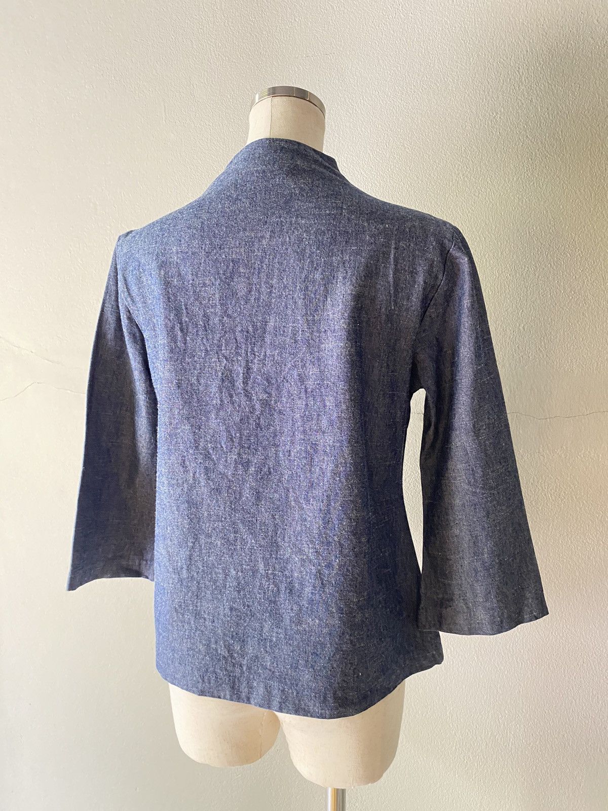 Designer Honore Mandarin Collar Linen Top Size XS / US 0-2 / IT 36-38 - 15 Thumbnail